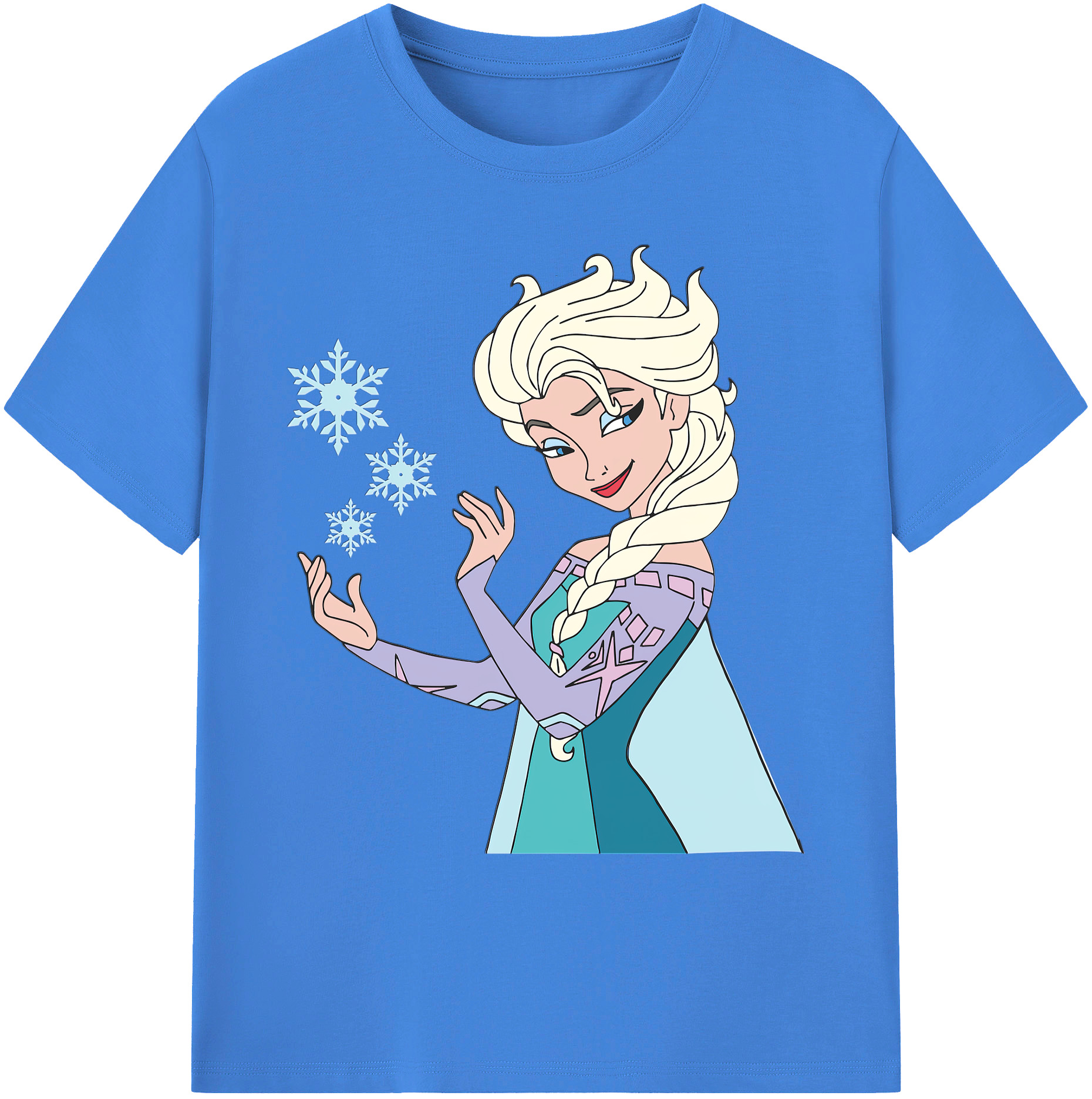 （画像用） アナと雪の女王 アンナ エルサ Frozen Anna Elsa 綿100％ メンズ半袖Tシャツ｜肌触りやわらか＆通気性