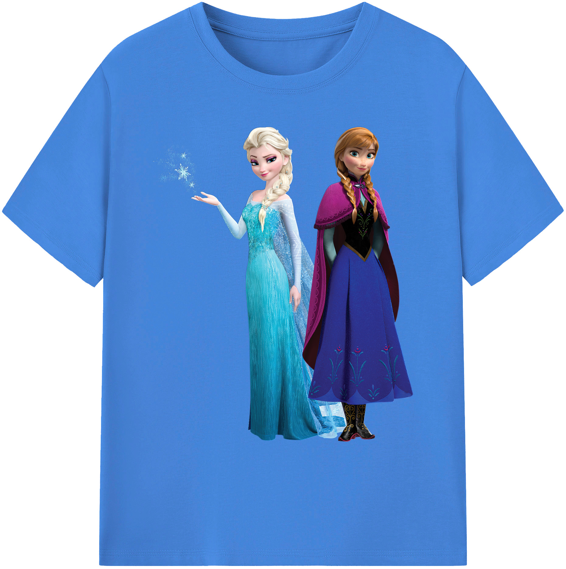 （画像用） アナと雪の女王 アンナ エルサ Frozen Anna Elsa 綿100％ メンズ半袖Tシャツ｜肌触りやわらか＆通気性