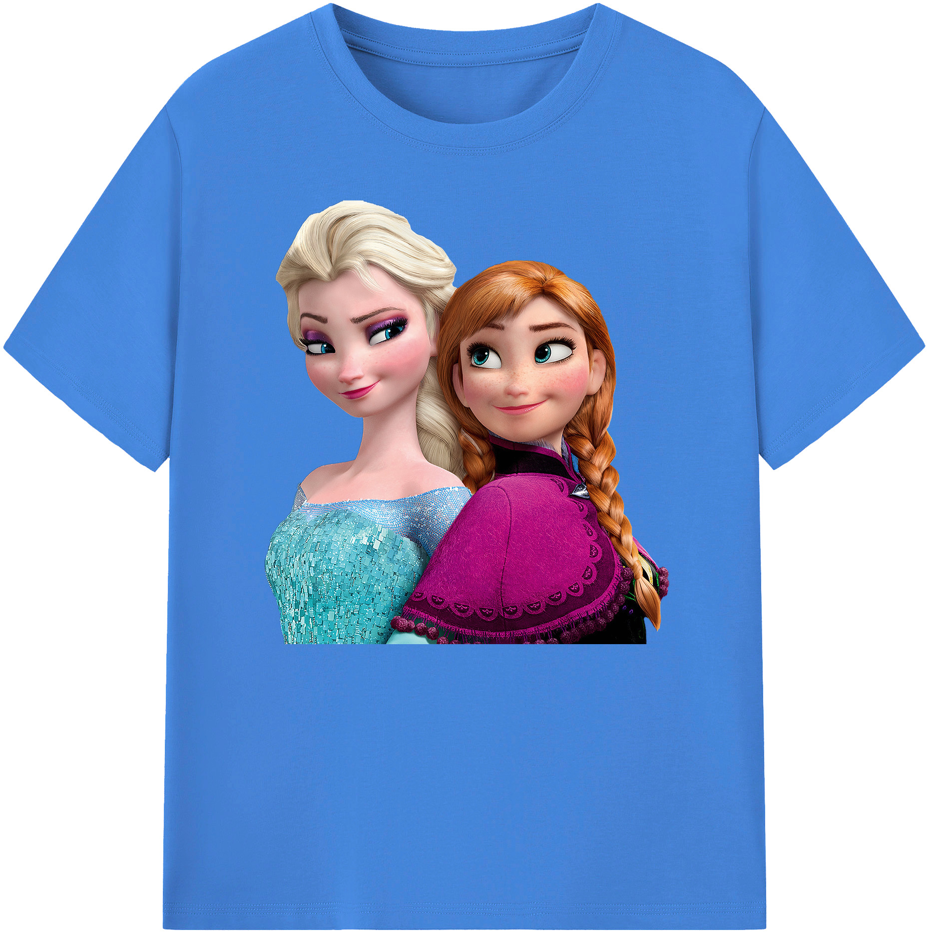 （画像用） アナと雪の女王 アンナ エルサ Frozen Anna Elsa 綿100％ メンズ半袖Tシャツ｜肌触りやわらか＆通気性