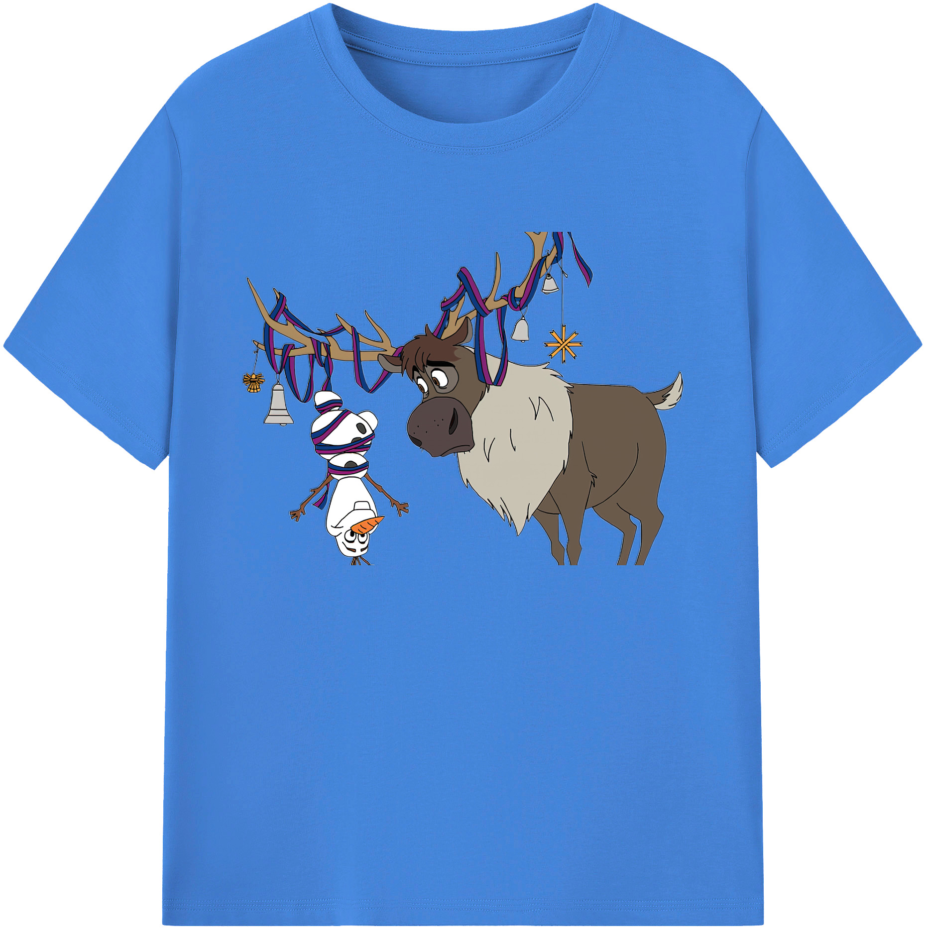 （画像用） アナと雪の女王 アンナ エルサ Frozen Anna Elsa 綿100％ メンズ半袖Tシャツ｜肌触りやわらか＆通気性