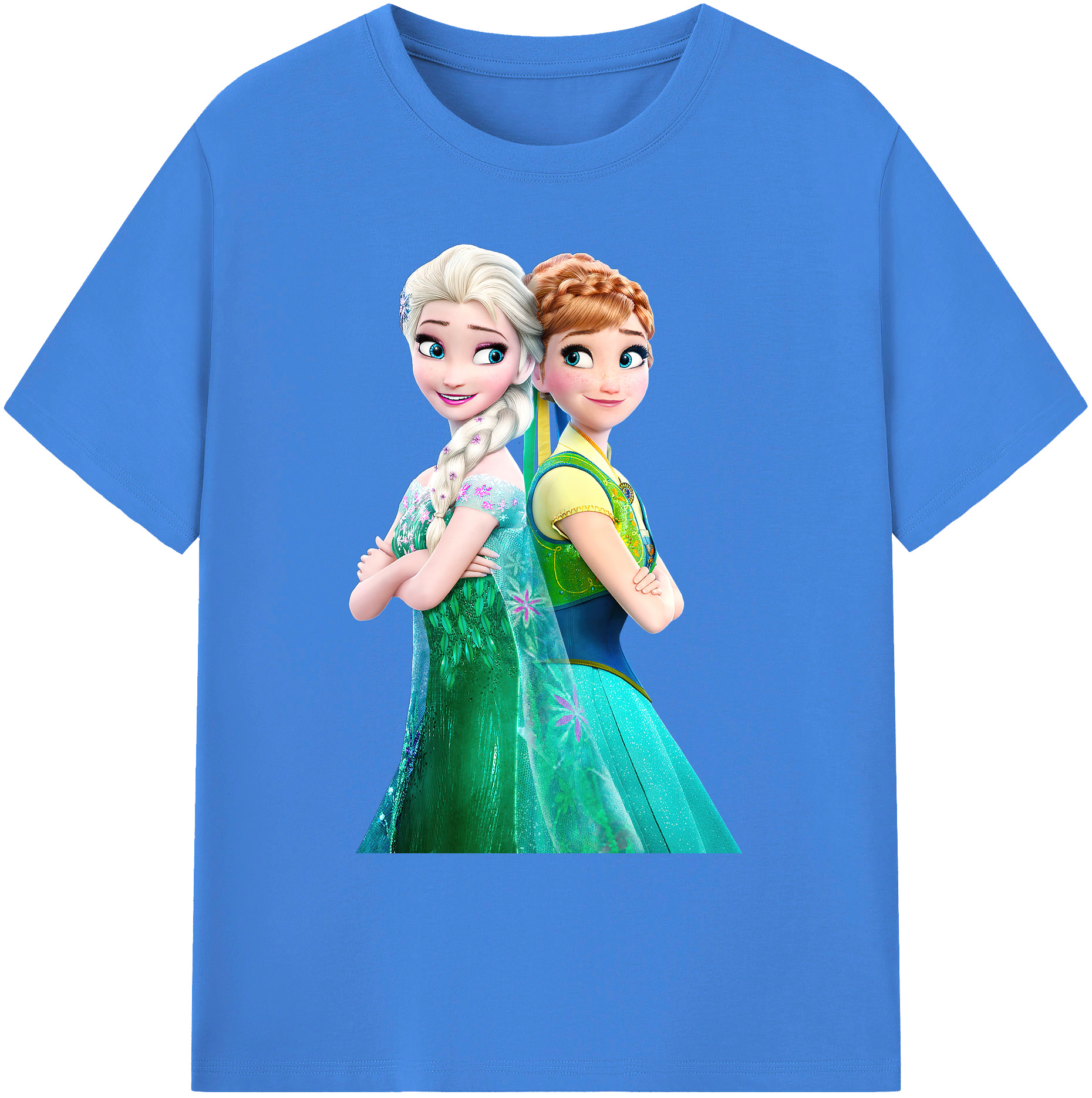 （画像用） アナと雪の女王 アンナ エルサ Frozen Anna Elsa 綿100％ メンズ半袖Tシャツ｜肌触りやわらか＆通気性