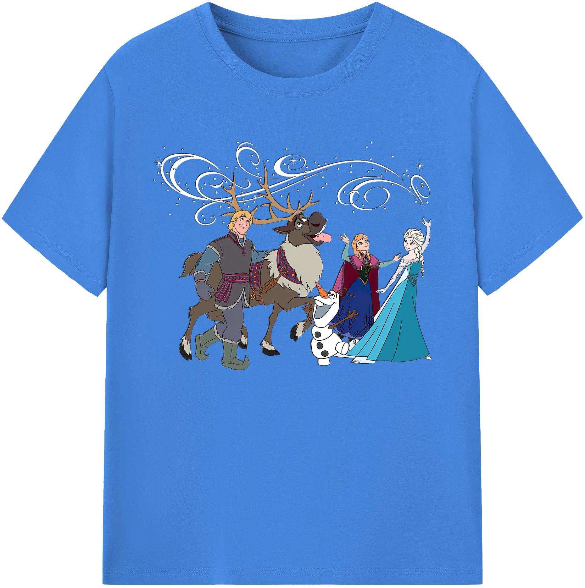 （画像用） アナと雪の女王 アンナ エルサ Frozen Anna Elsa 綿100％ メンズ半袖Tシャツ｜肌触りやわらか＆通気性
