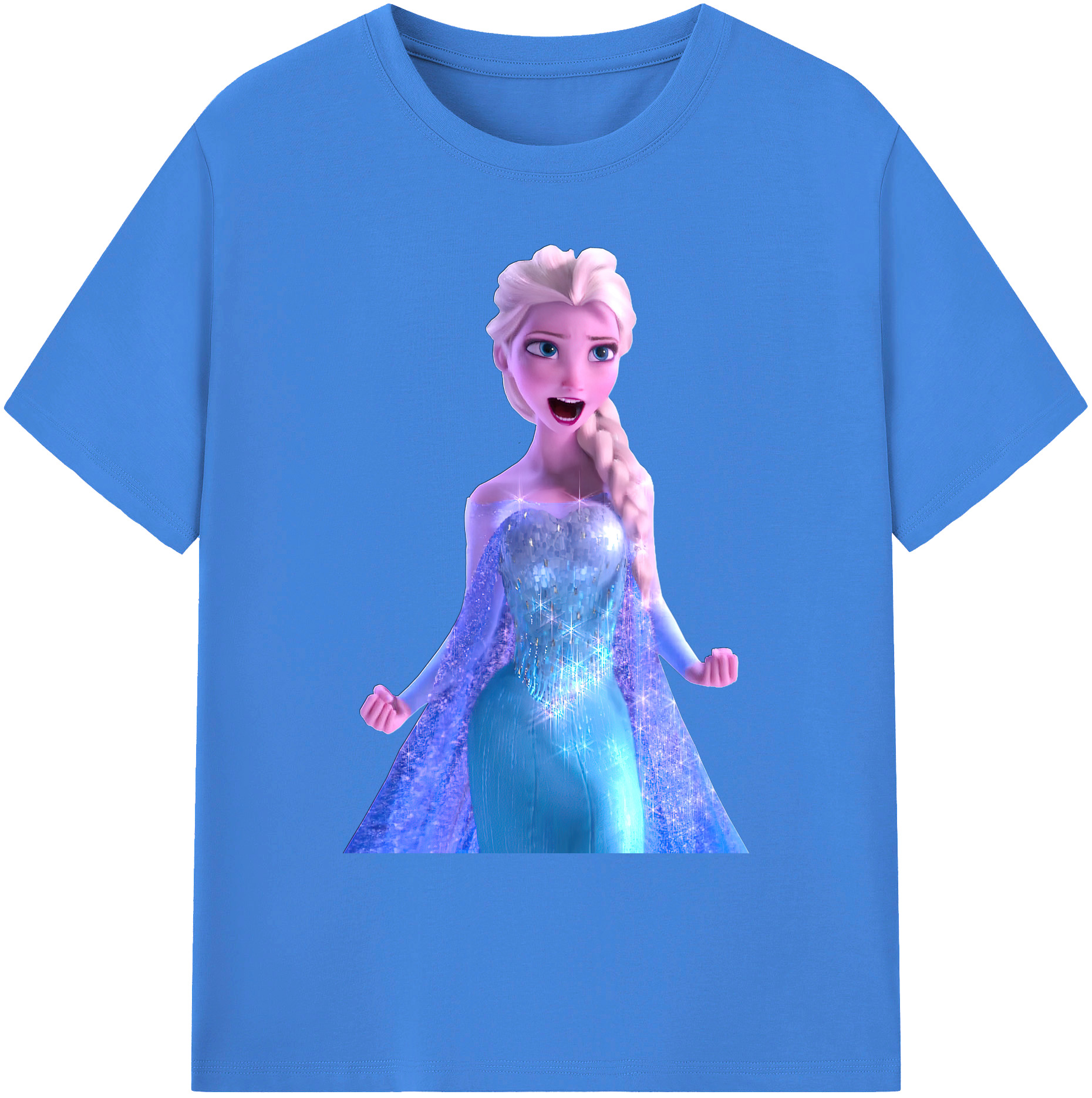 （画像用） アナと雪の女王 アンナ エルサ Frozen Anna Elsa 綿100％ メンズ半袖Tシャツ｜肌触りやわらか＆通気性