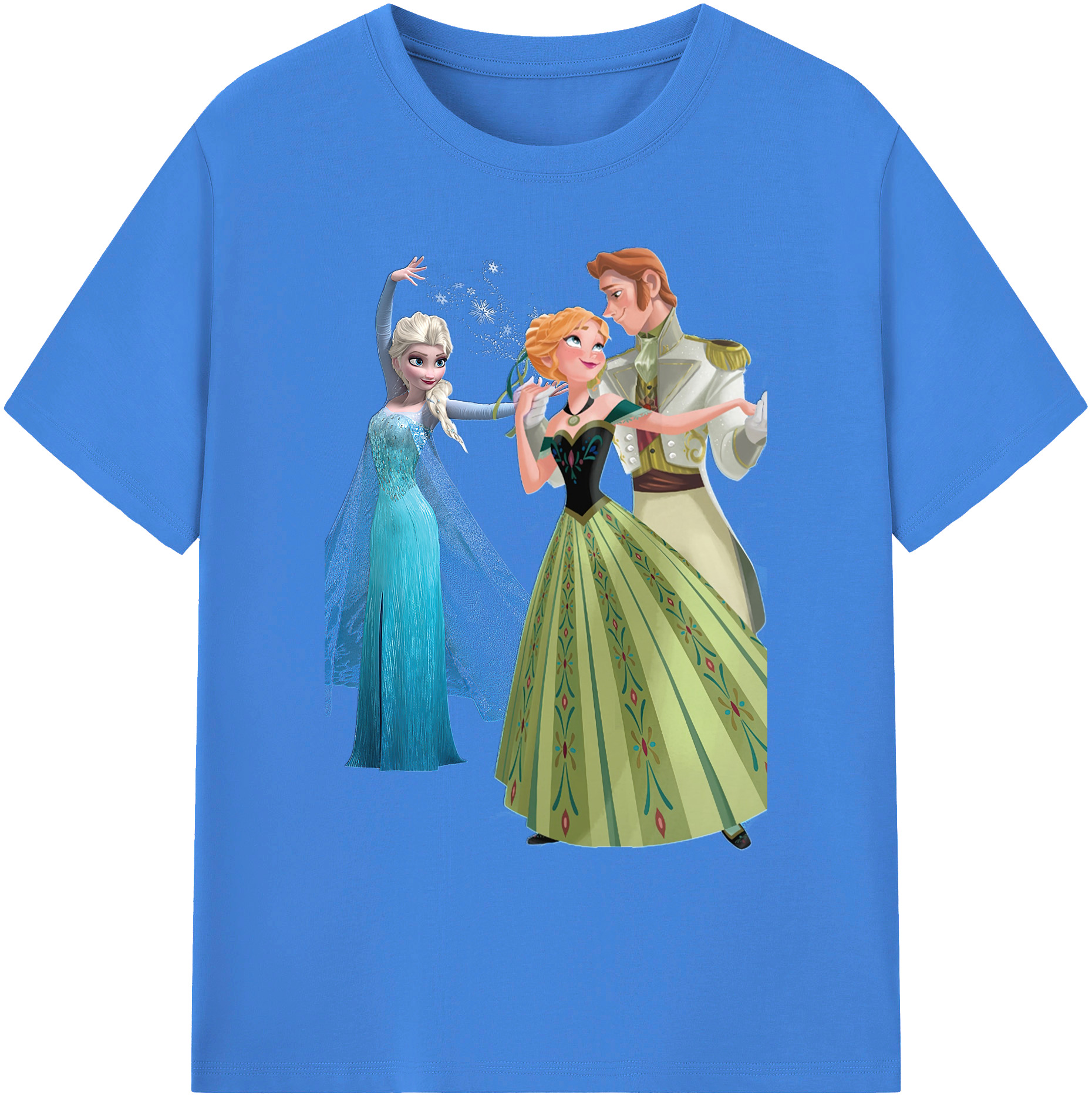 （画像用） アナと雪の女王 アンナ エルサ Frozen Anna Elsa 綿100％ メンズ半袖Tシャツ｜肌触りやわらか＆通気性