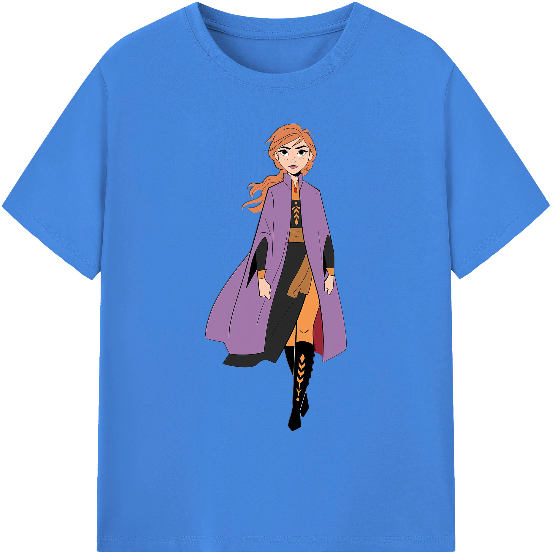（画像用） アナと雪の女王 アンナ エルサ Frozen Anna Elsa 綿100％ メンズ半袖Tシャツ｜肌触りやわらか＆通気性