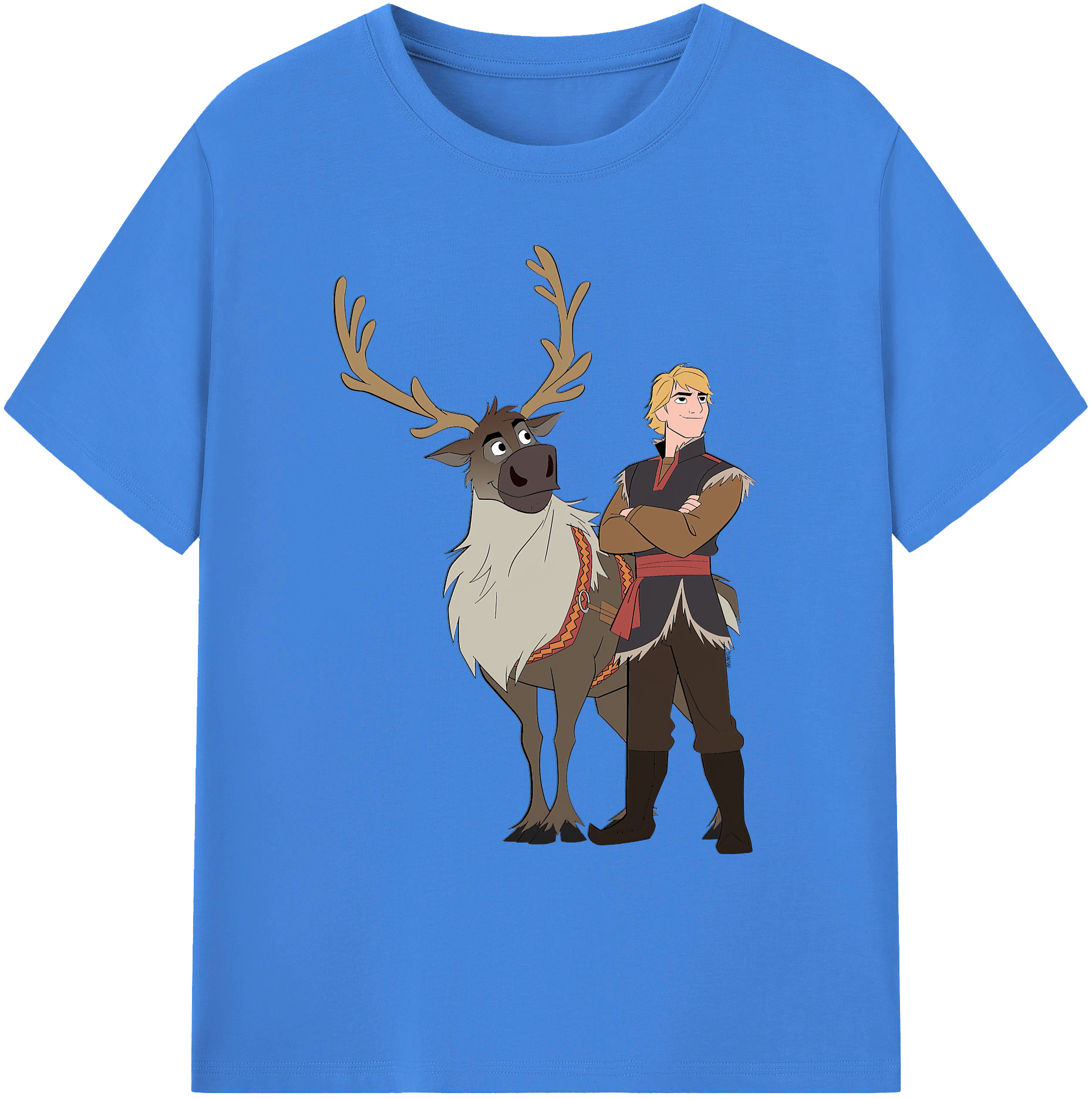 （画像用） アナと雪の女王 アンナ エルサ Frozen Anna Elsa 綿100％ メンズ半袖Tシャツ｜肌触りやわらか＆通気性
