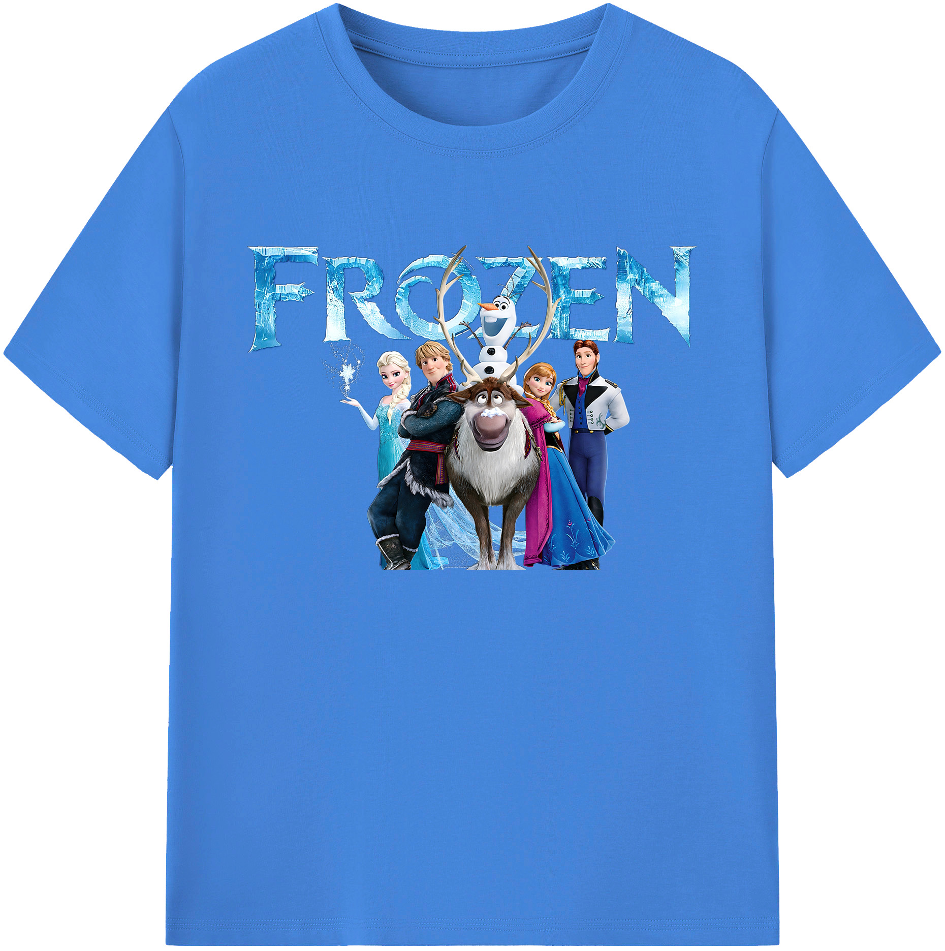 （画像用） アナと雪の女王 アンナ エルサ Frozen Anna Elsa 綿100％ メンズ半袖Tシャツ｜肌触りやわらか＆通気性