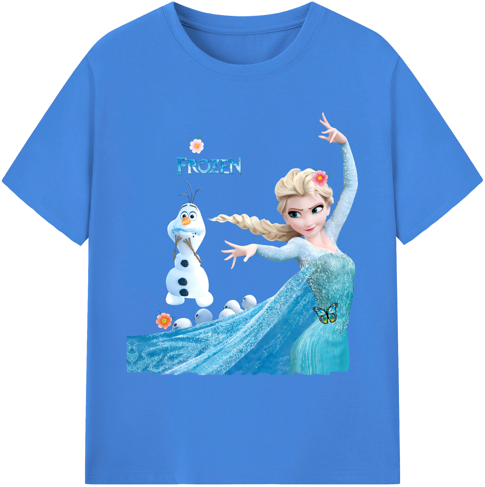 （画像用） アナと雪の女王 アンナ エルサ Frozen Anna Elsa 綿100％ メンズ半袖Tシャツ｜肌触りやわらか＆通気性