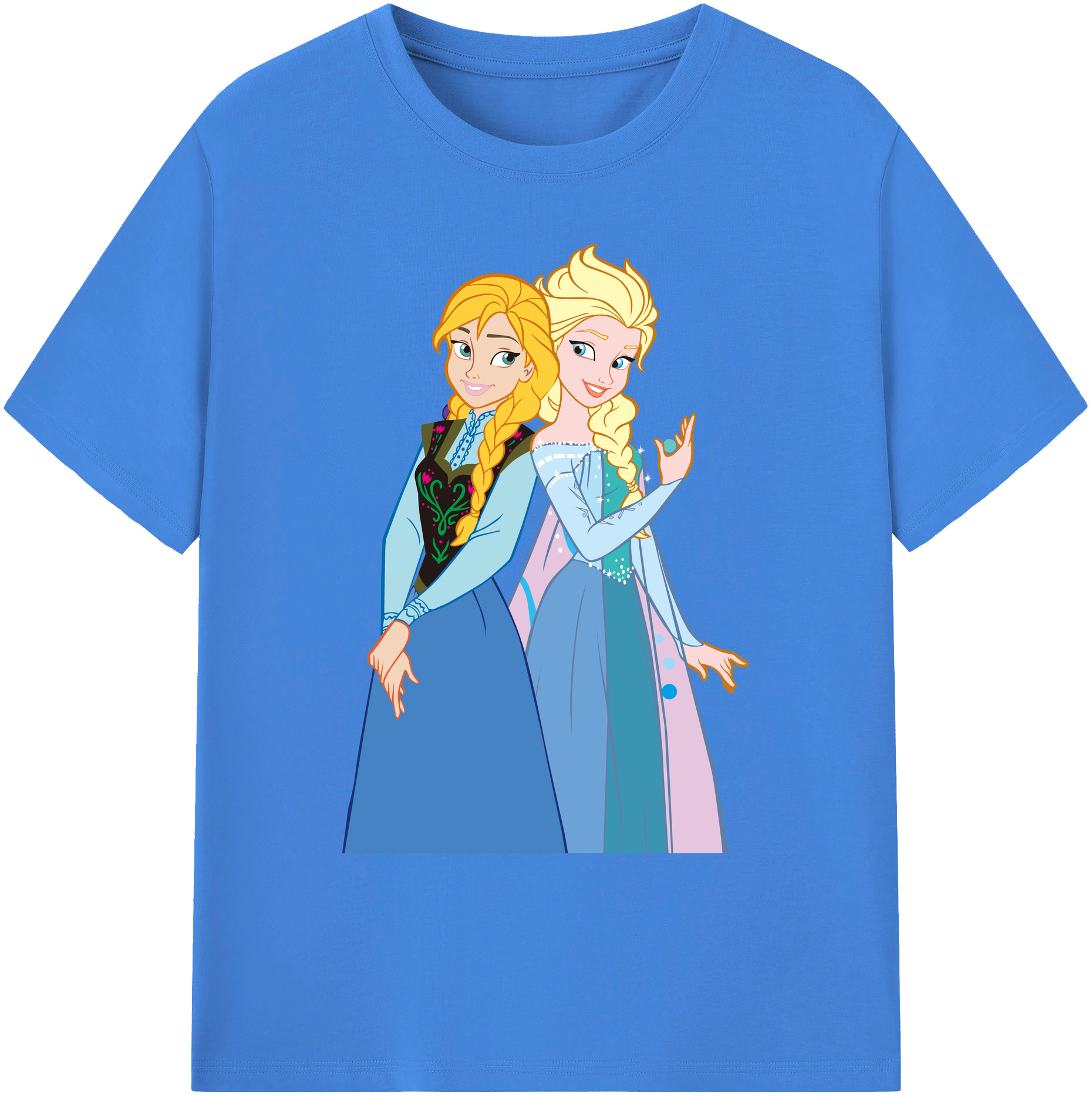 （画像用） アナと雪の女王 アンナ エルサ Frozen Anna Elsa 綿100％ メンズ半袖Tシャツ｜肌触りやわらか＆通気性