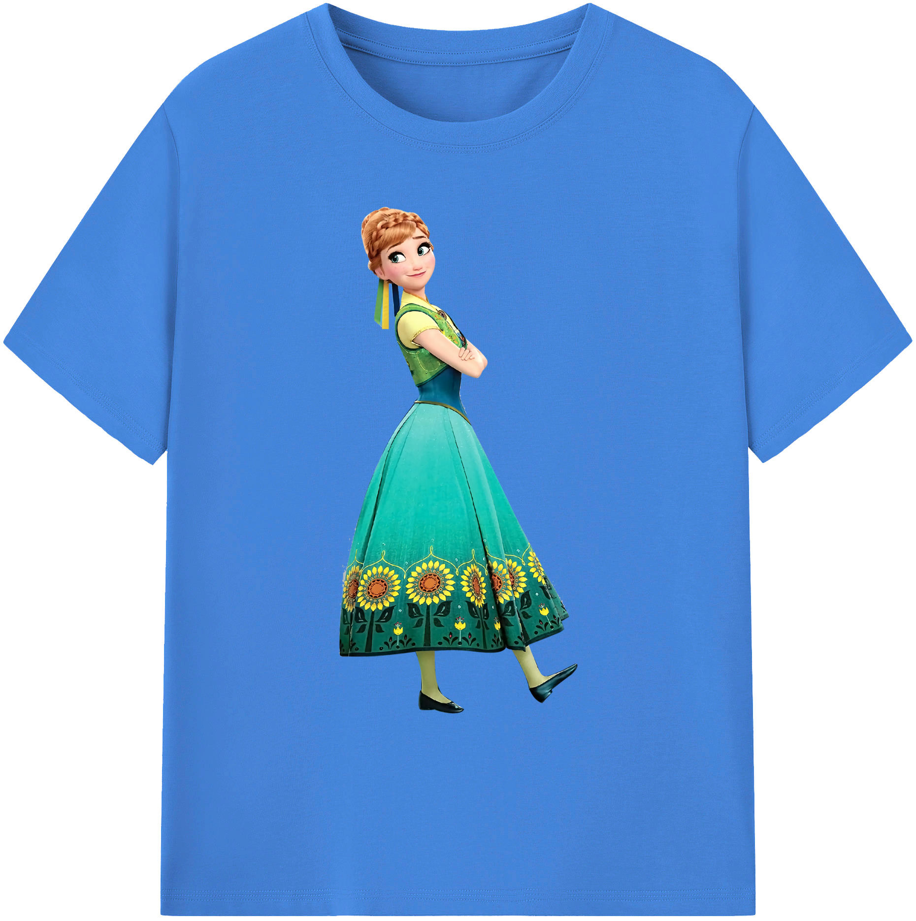 （画像用） アナと雪の女王 アンナ エルサ Frozen Anna Elsa 綿100％ メンズ半袖Tシャツ｜肌触りやわらか＆通気性