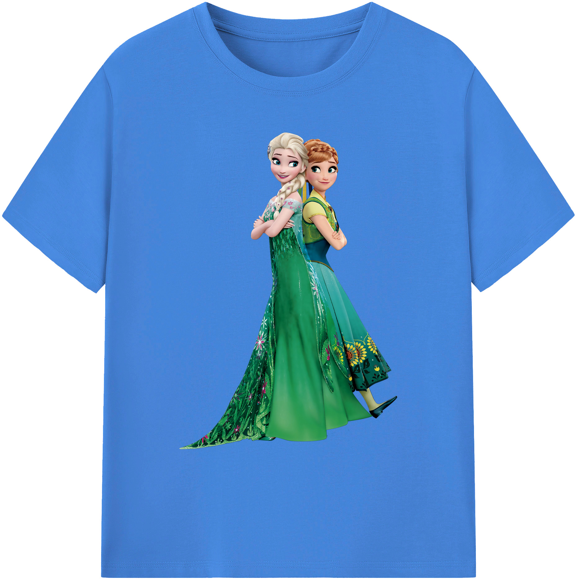 （画像用） アナと雪の女王 アンナ エルサ Frozen Anna Elsa 綿100％ メンズ半袖Tシャツ｜肌触りやわらか＆通気性