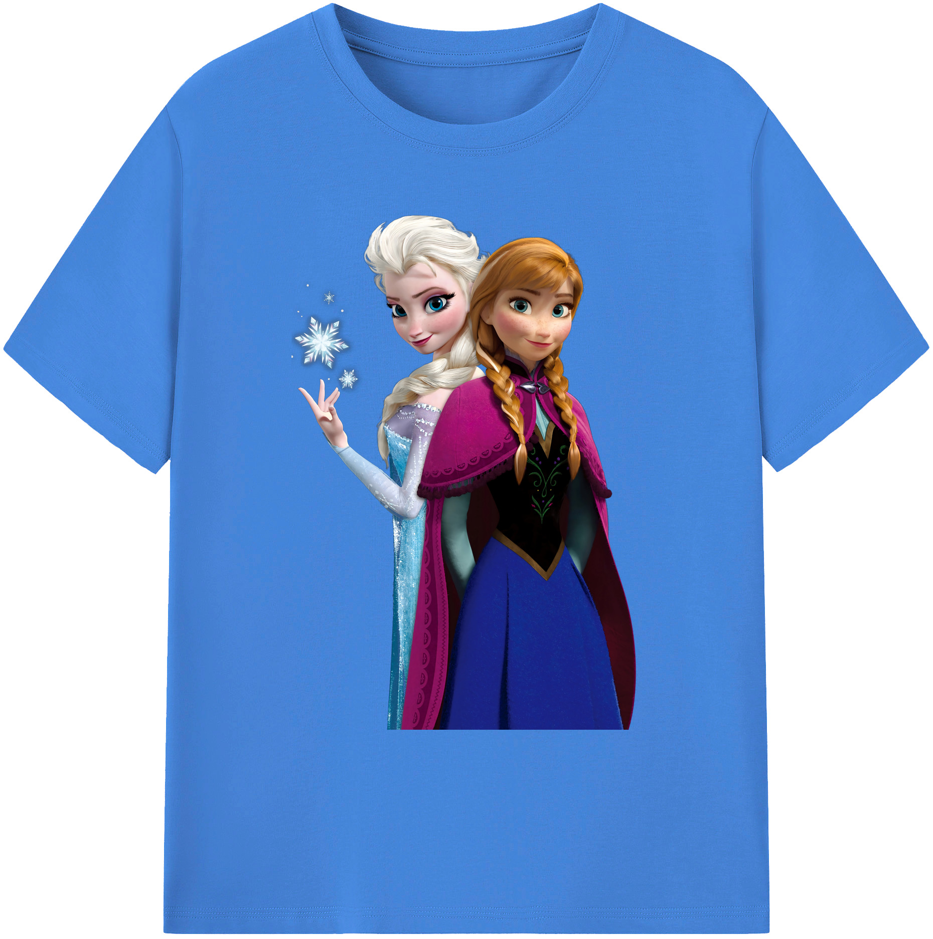 （画像用） アナと雪の女王 アンナ エルサ Frozen Anna Elsa 綿100％ メンズ半袖Tシャツ｜肌触りやわらか＆通気性