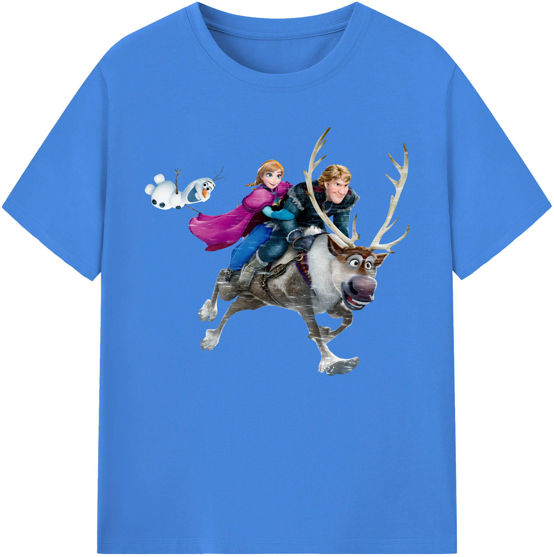（画像用） アナと雪の女王 アンナ エルサ Frozen Anna Elsa 綿100％ メンズ半袖Tシャツ｜肌触りやわらか＆通気性