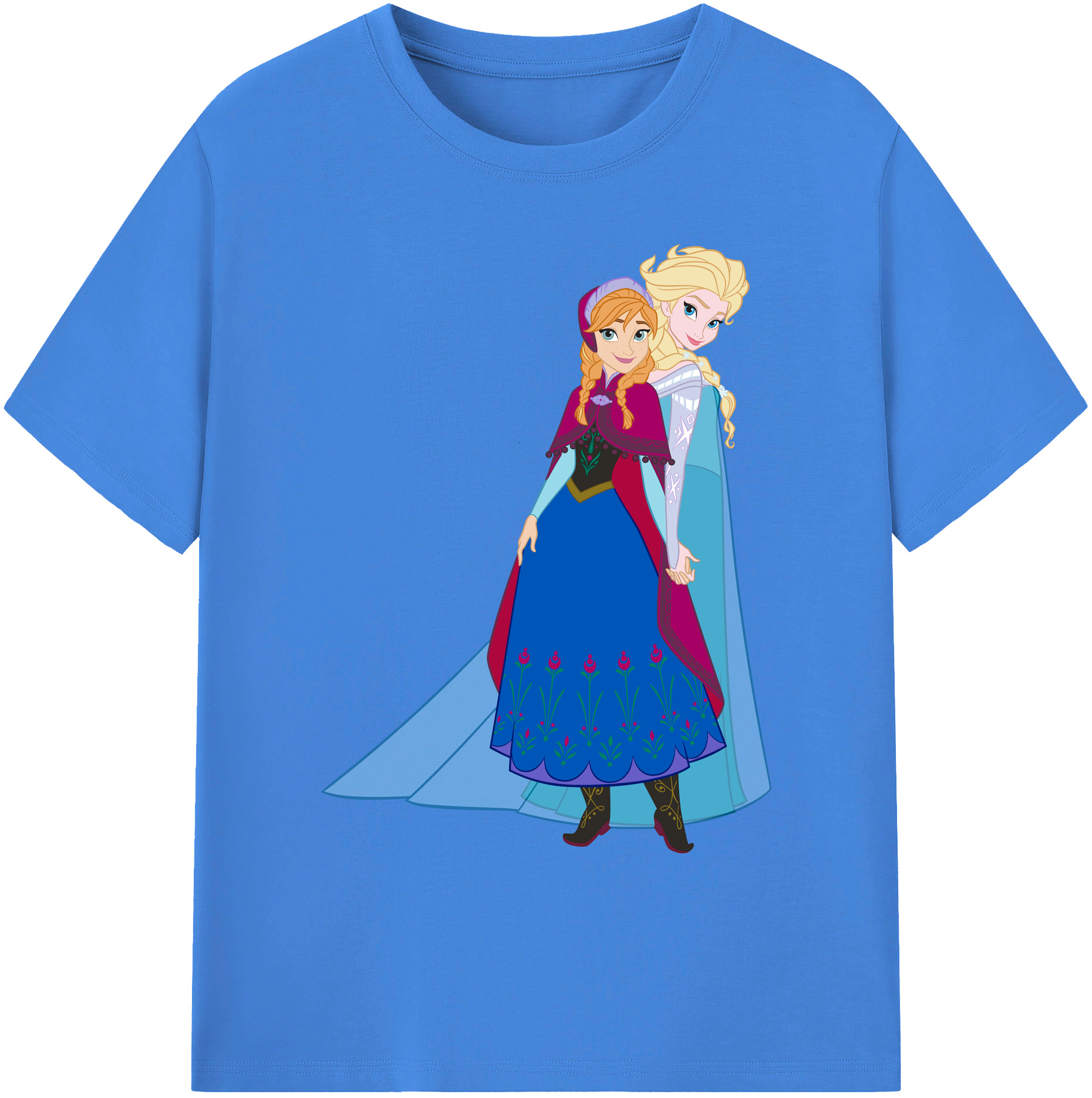 （画像用） アナと雪の女王 アンナ エルサ Frozen Anna Elsa 綿100％ メンズ半袖Tシャツ｜肌触りやわらか＆通気性