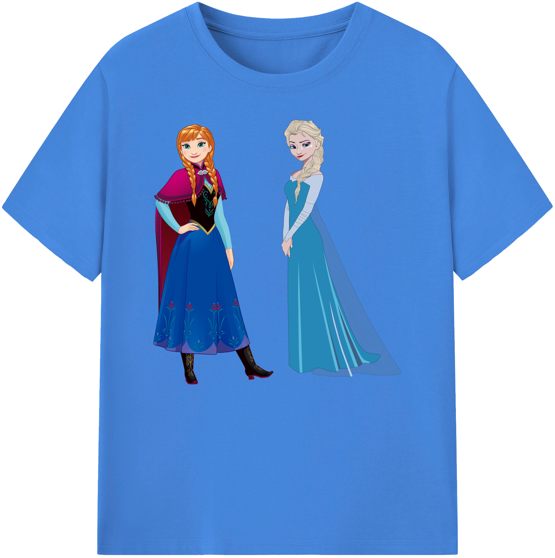 （画像用） アナと雪の女王 アンナ エルサ Frozen Anna Elsa 綿100％ メンズ半袖Tシャツ｜肌触りやわらか＆通気性