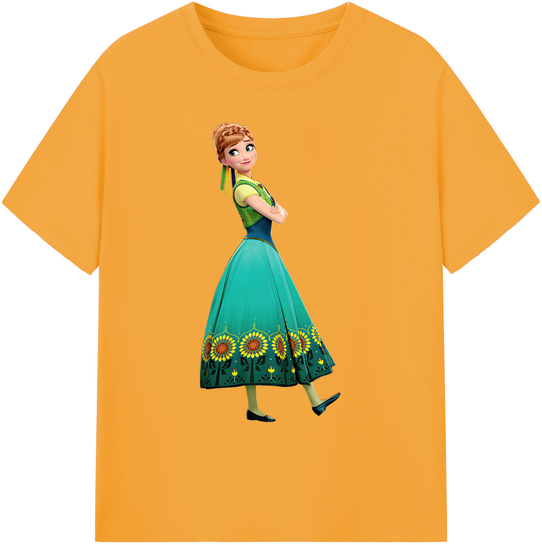 （画像用） アナと雪の女王 アンナ エルサ Frozen Anna Elsa 綿100％ メンズ半袖Tシャツ｜肌触りやわらか＆通気性