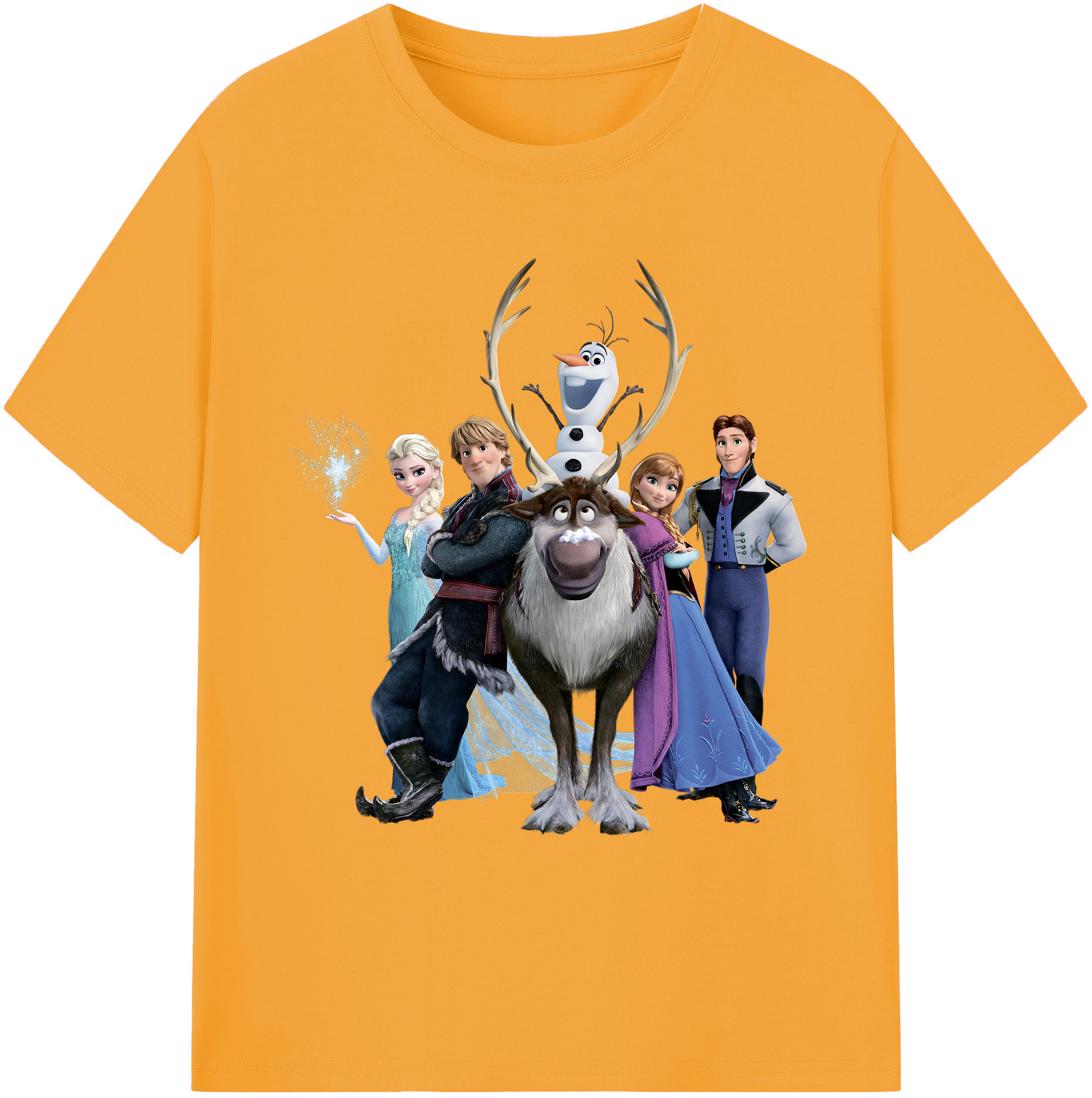 （画像用） アナと雪の女王 アンナ エルサ Frozen Anna Elsa 綿100％ メンズ半袖Tシャツ｜肌触りやわらか＆通気性
