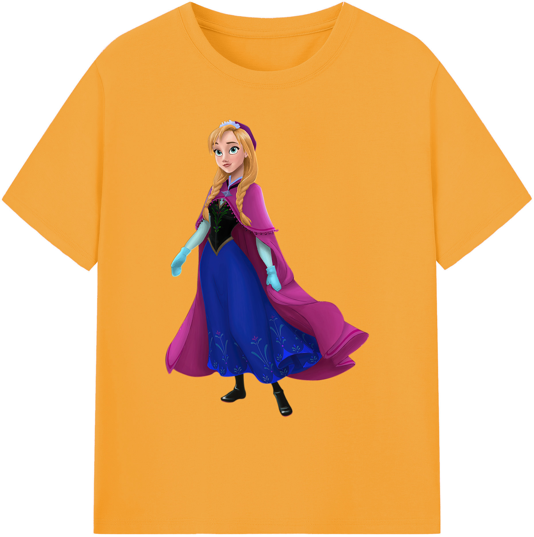 （画像用） アナと雪の女王 アンナ エルサ Frozen Anna Elsa 綿100％ メンズ半袖Tシャツ｜肌触りやわらか＆通気性