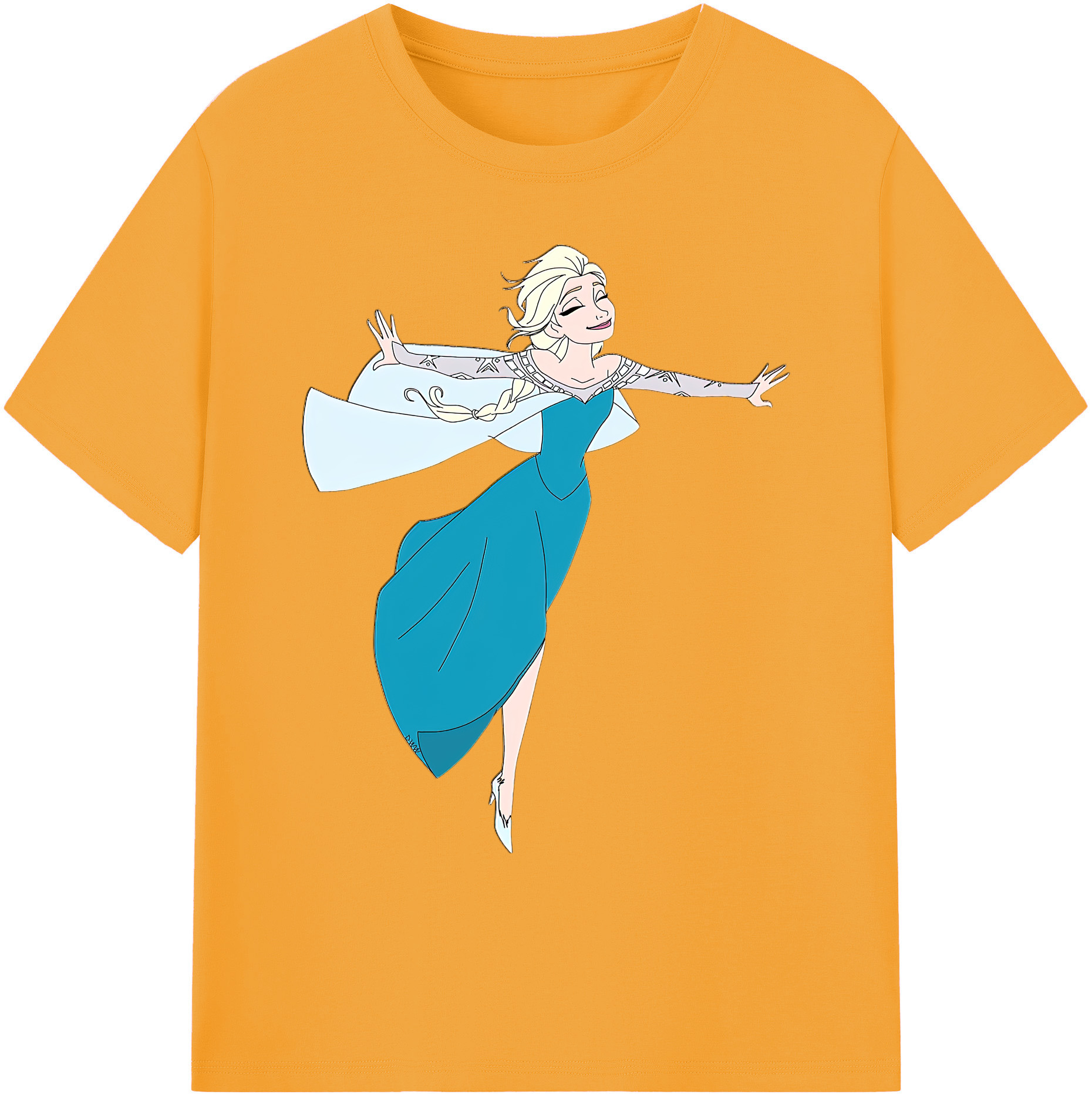 （画像用） アナと雪の女王 アンナ エルサ Frozen Anna Elsa 綿100％ メンズ半袖Tシャツ｜肌触りやわらか＆通気性