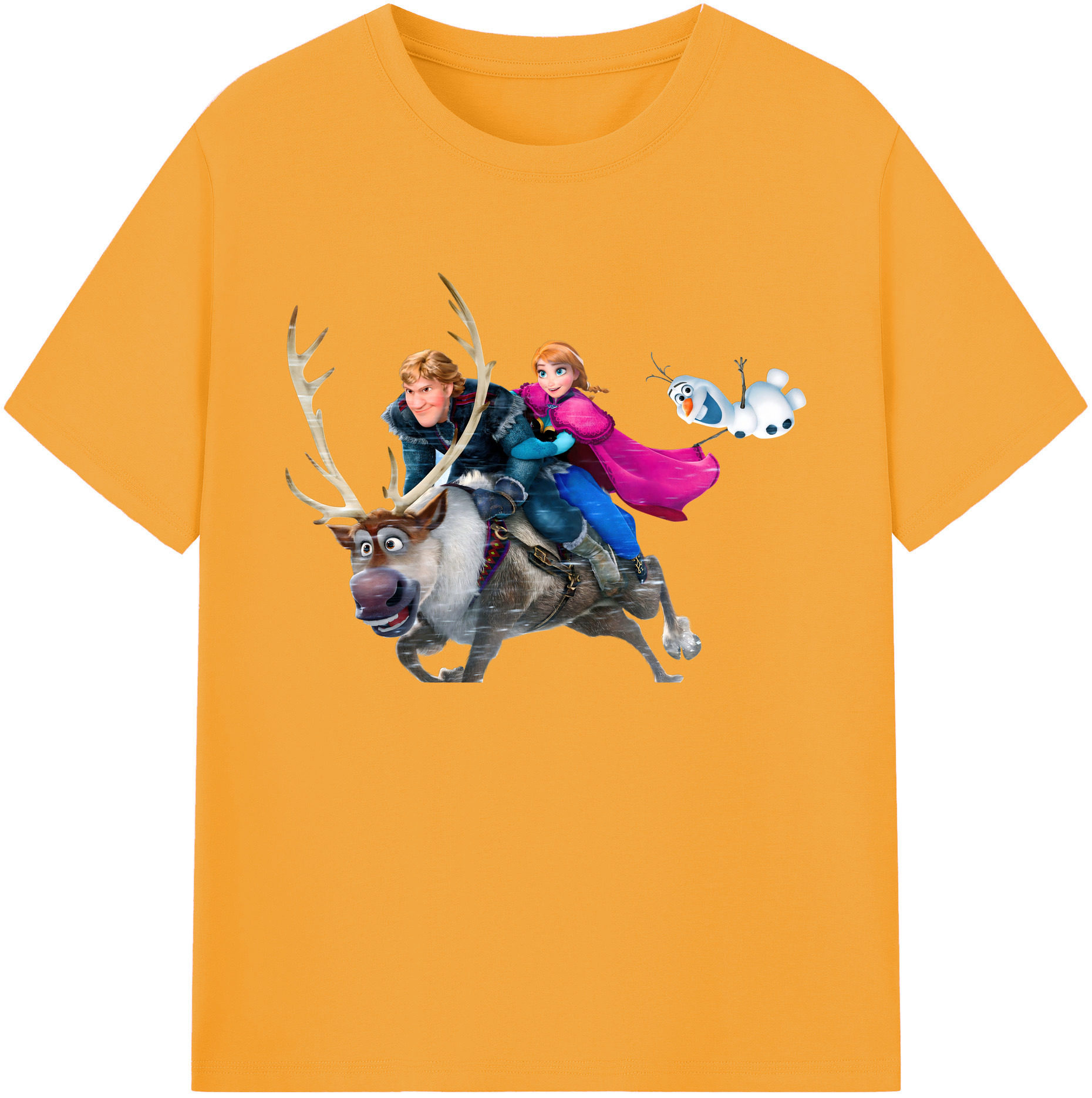 （画像用） アナと雪の女王 アンナ エルサ Frozen Anna Elsa 綿100％ メンズ半袖Tシャツ｜肌触りやわらか＆通気性
