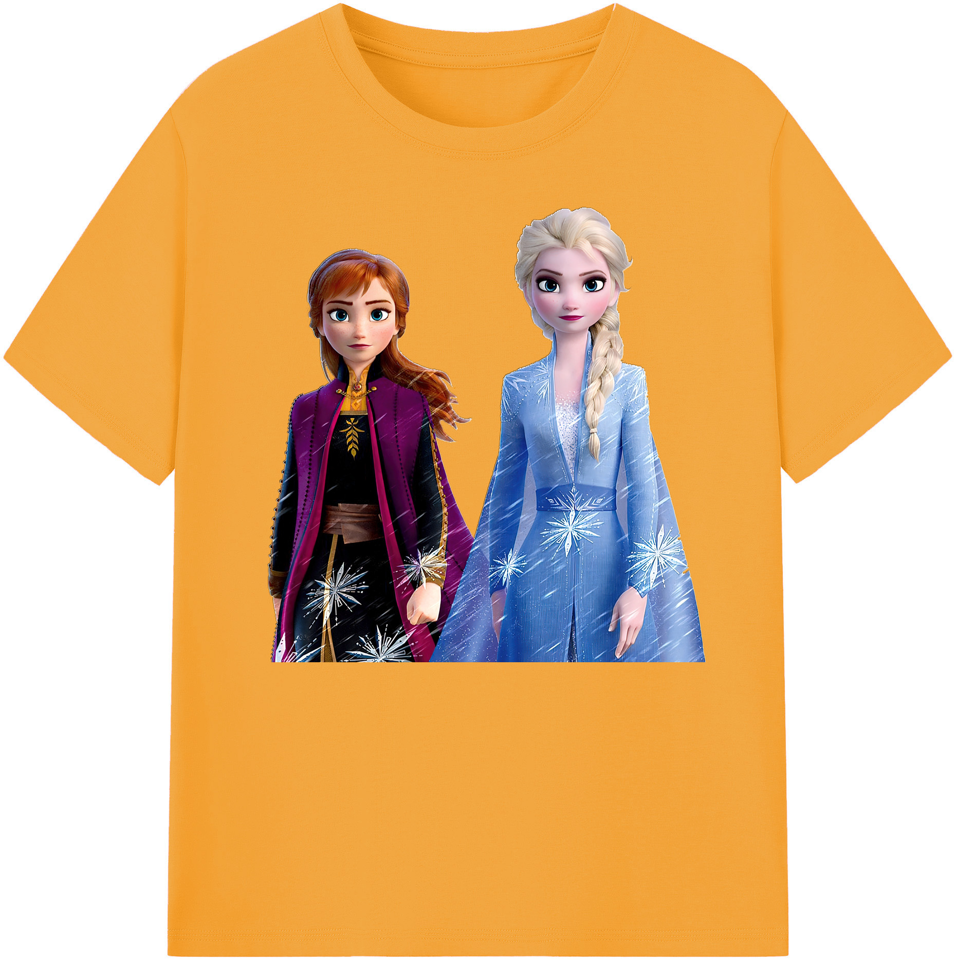 （画像用） アナと雪の女王 アンナ エルサ Frozen Anna Elsa 綿100％ メンズ半袖Tシャツ｜肌触りやわらか＆通気性