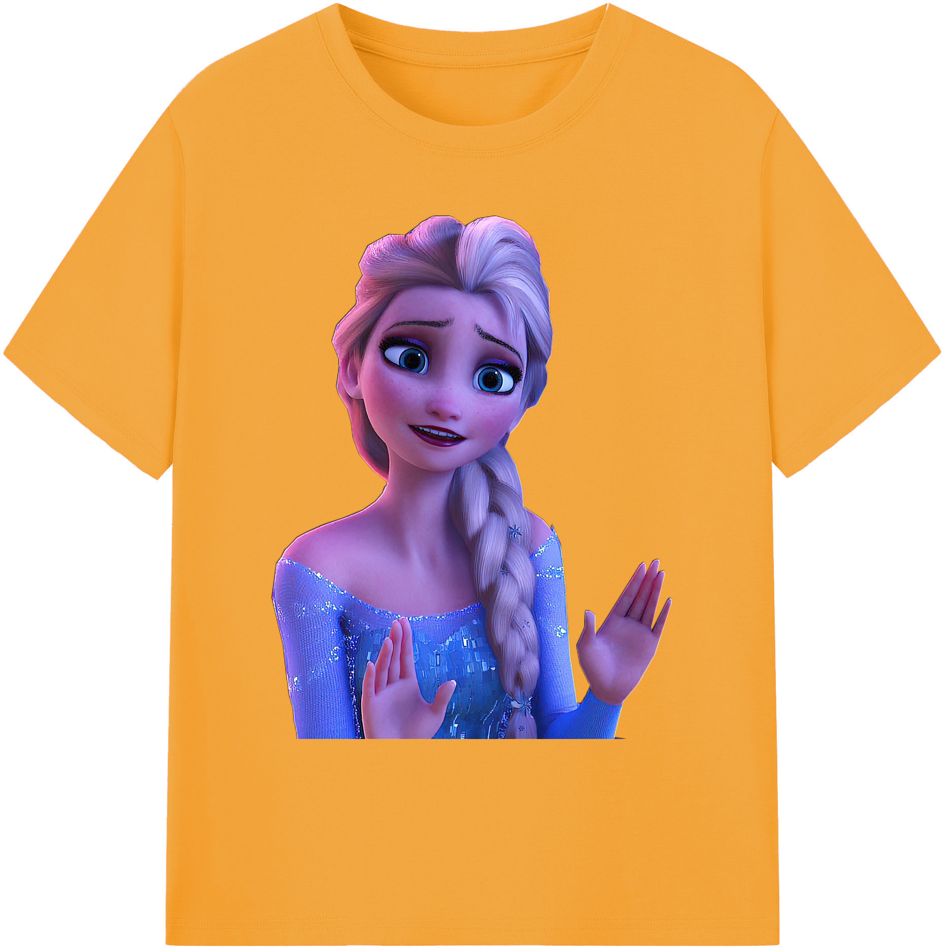 （画像用） アナと雪の女王 アンナ エルサ Frozen Anna Elsa 綿100％ メンズ半袖Tシャツ｜肌触りやわらか＆通気性