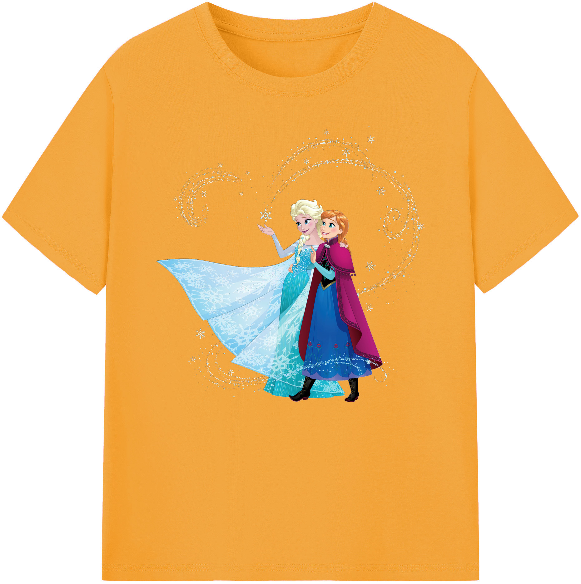 （画像用） アナと雪の女王 アンナ エルサ Frozen Anna Elsa 綿100％ メンズ半袖Tシャツ｜肌触りやわらか＆通気性