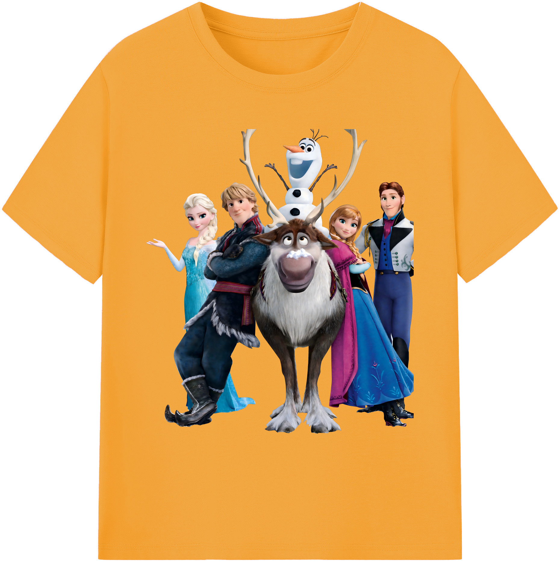 （画像用） アナと雪の女王 アンナ エルサ Frozen Anna Elsa 綿100％ メンズ半袖Tシャツ｜肌触りやわらか＆通気性