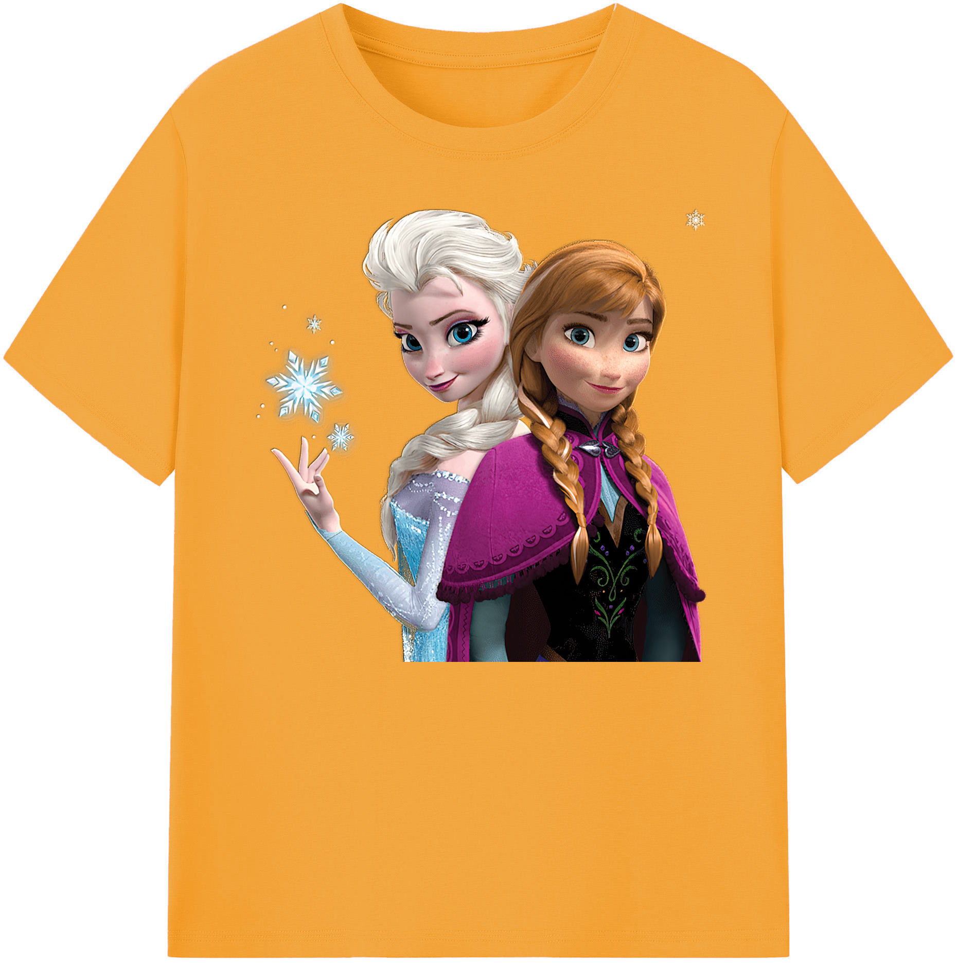 （画像用） アナと雪の女王 アンナ エルサ Frozen Anna Elsa 綿100％ メンズ半袖Tシャツ｜肌触りやわらか＆通気性