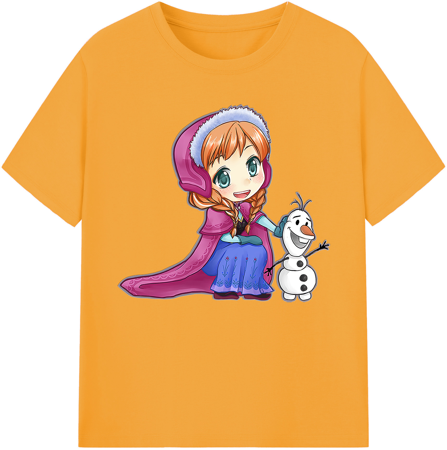 （画像用） アナと雪の女王 アンナ エルサ Frozen Anna Elsa 綿100％ メンズ半袖Tシャツ｜肌触りやわらか＆通気性