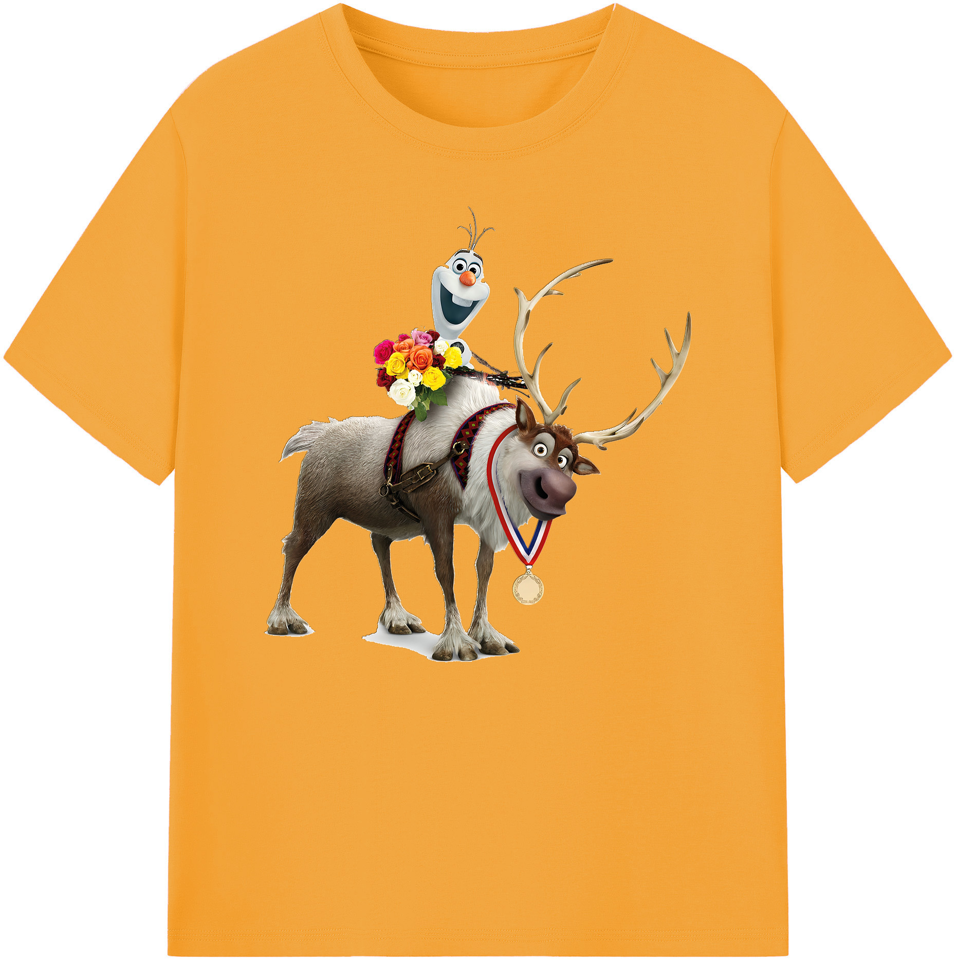 （画像用） アナと雪の女王 アンナ エルサ Frozen Anna Elsa 綿100％ メンズ半袖Tシャツ｜肌触りやわらか＆通気性