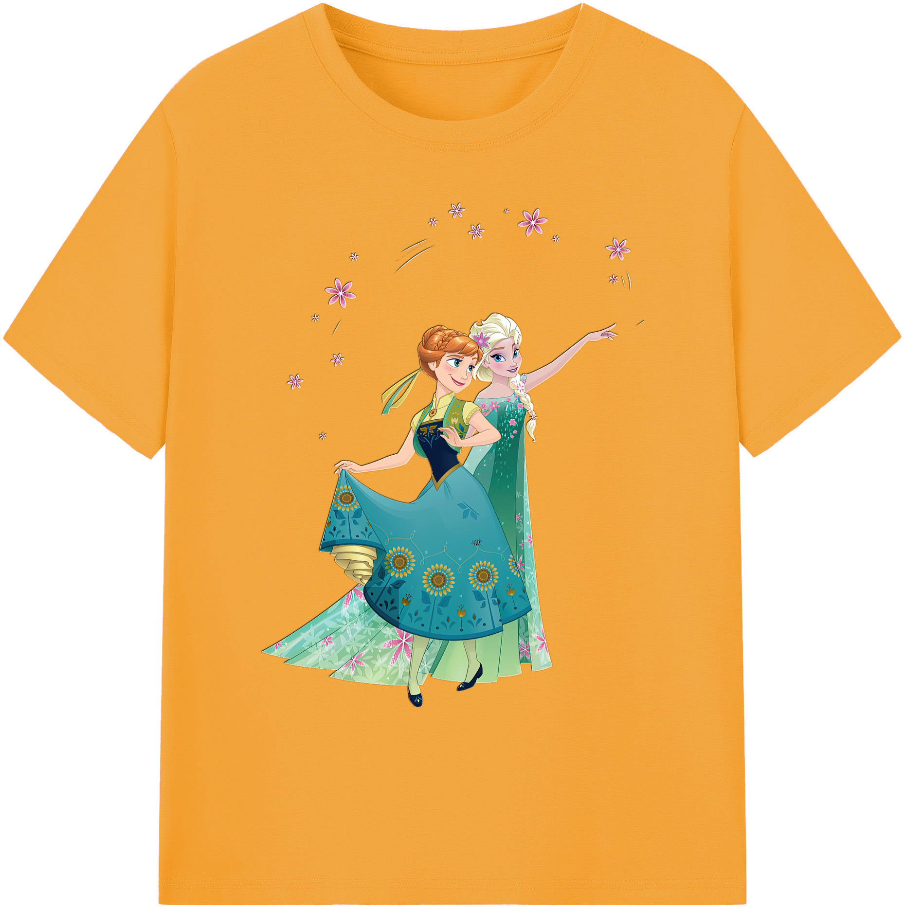 （画像用） アナと雪の女王 アンナ エルサ Frozen Anna Elsa 綿100％ メンズ半袖Tシャツ｜肌触りやわらか＆通気性