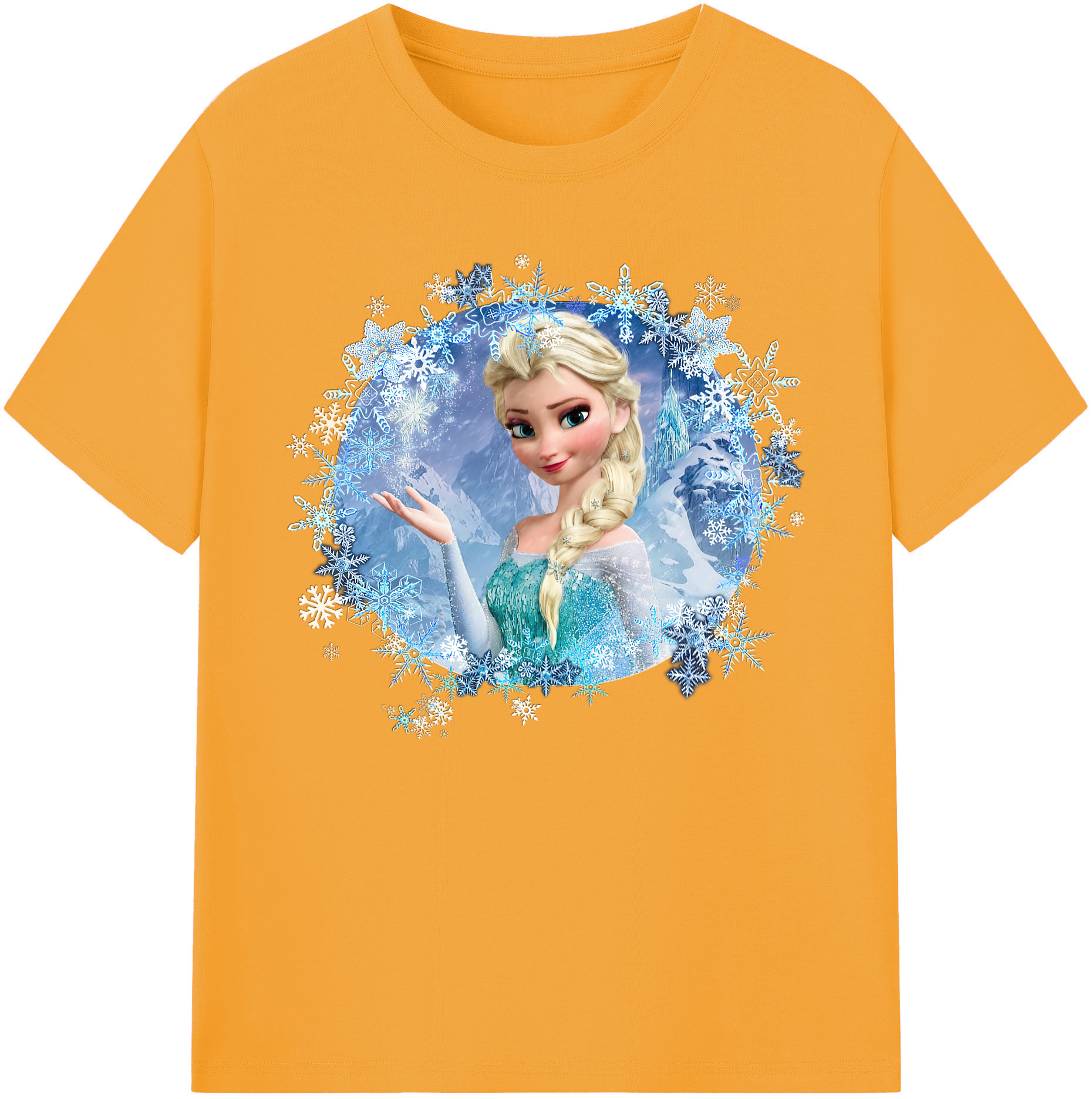 （画像用） アナと雪の女王 アンナ エルサ Frozen Anna Elsa 綿100％ メンズ半袖Tシャツ｜肌触りやわらか＆通気性