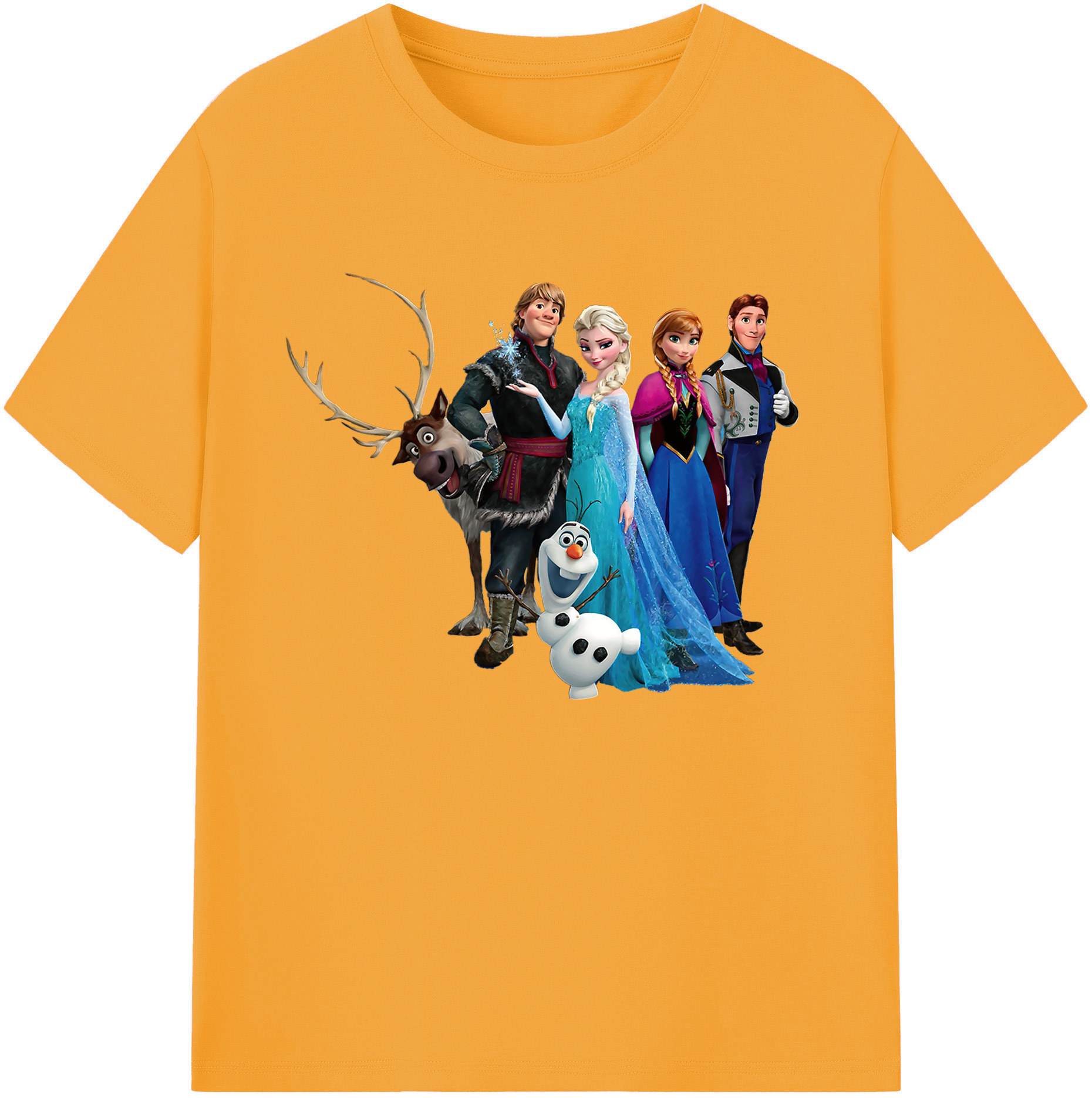 （画像用） アナと雪の女王 アンナ エルサ Frozen Anna Elsa 綿100％ メンズ半袖Tシャツ｜肌触りやわらか＆通気性