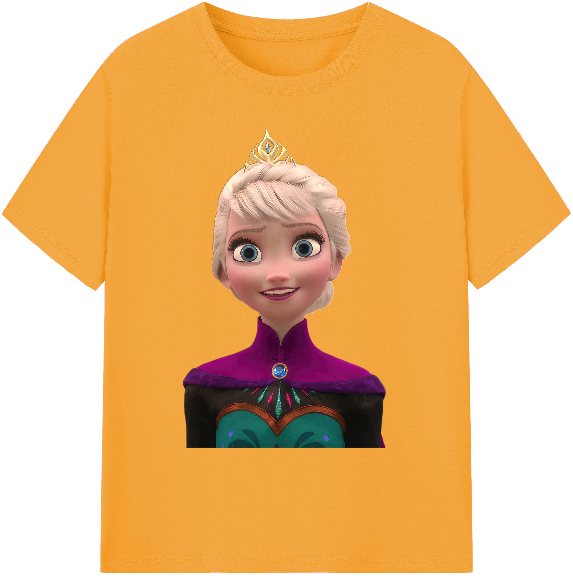 （画像用） アナと雪の女王 アンナ エルサ Frozen Anna Elsa 綿100％ メンズ半袖Tシャツ｜肌触りやわらか＆通気性
