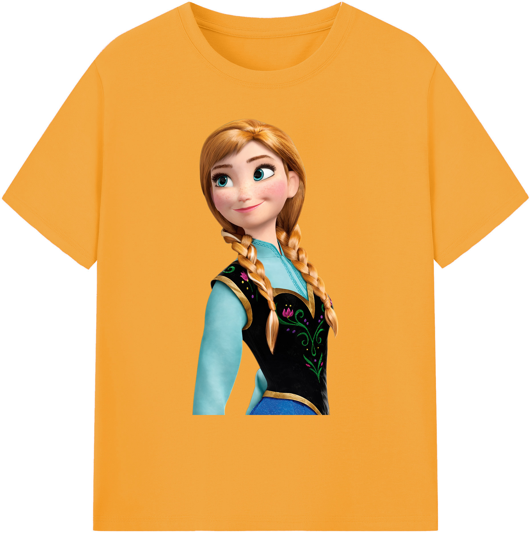（画像用） アナと雪の女王 アンナ エルサ Frozen Anna Elsa 綿100％ メンズ半袖Tシャツ｜肌触りやわらか＆通気性