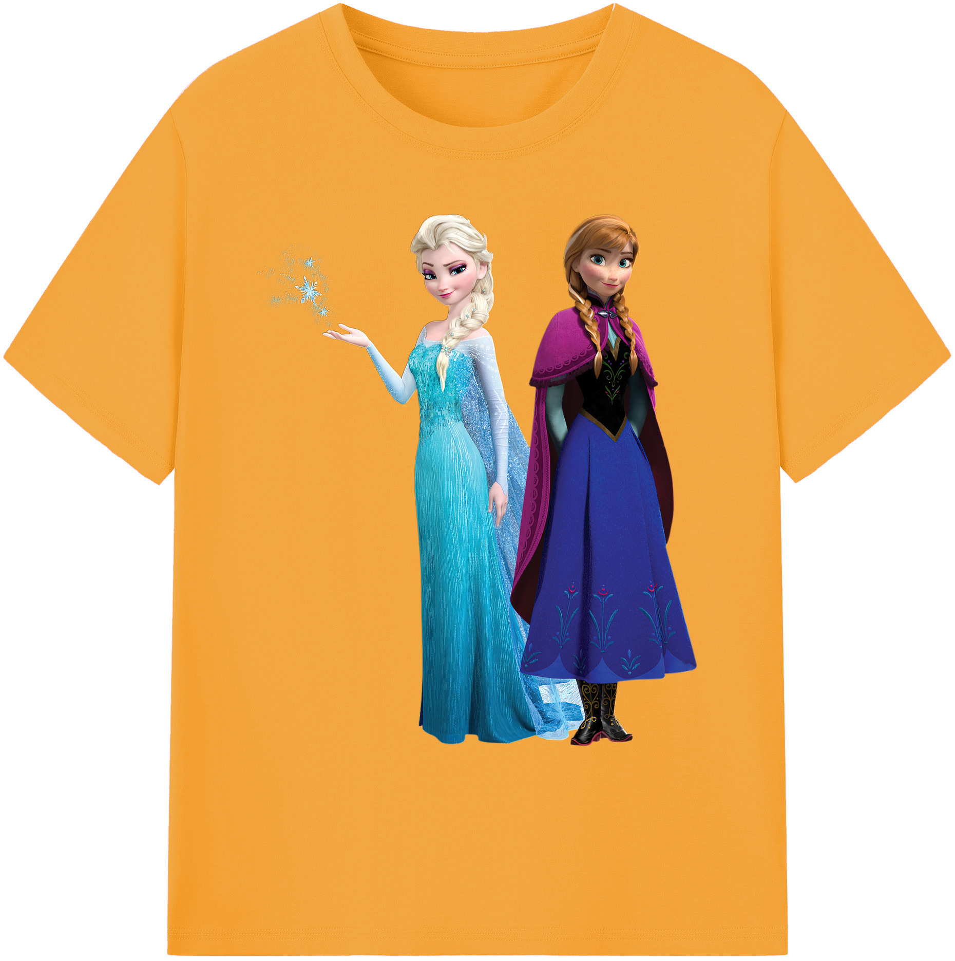 （画像用） アナと雪の女王 アンナ エルサ Frozen Anna Elsa 綿100％ メンズ半袖Tシャツ｜肌触りやわらか＆通気性