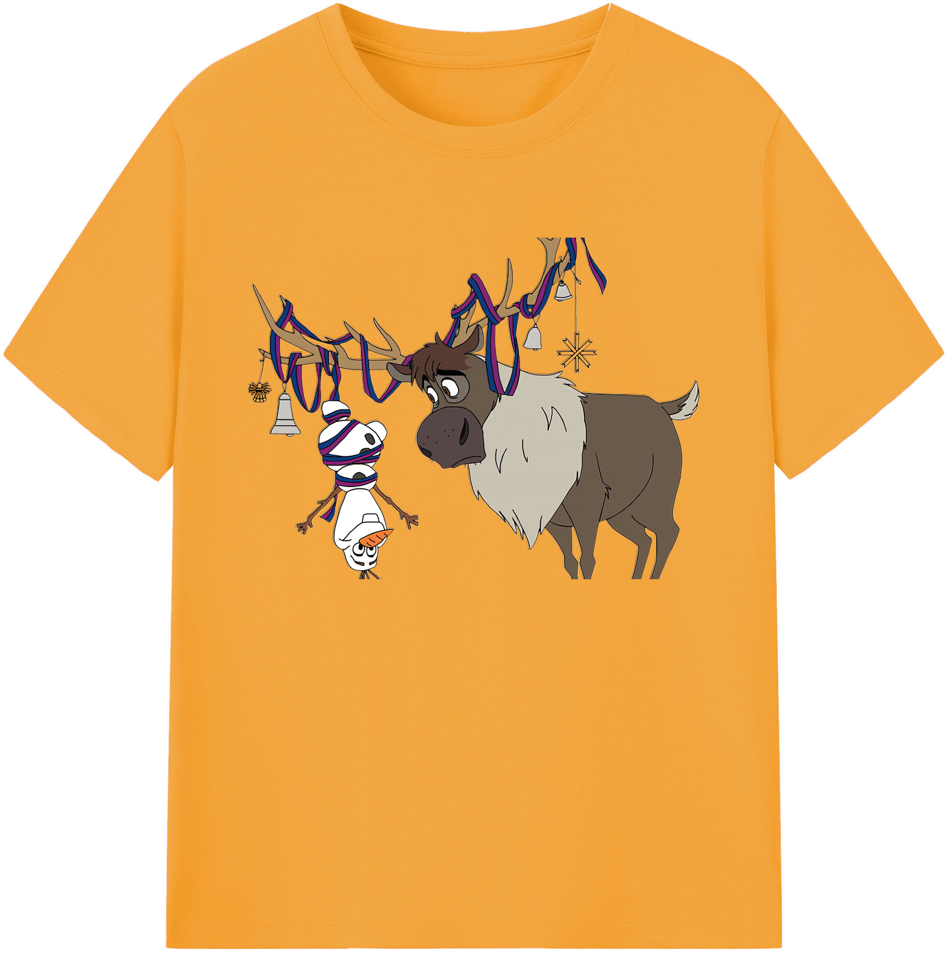 （画像用） アナと雪の女王 アンナ エルサ Frozen Anna Elsa 綿100％ メンズ半袖Tシャツ｜肌触りやわらか＆通気性