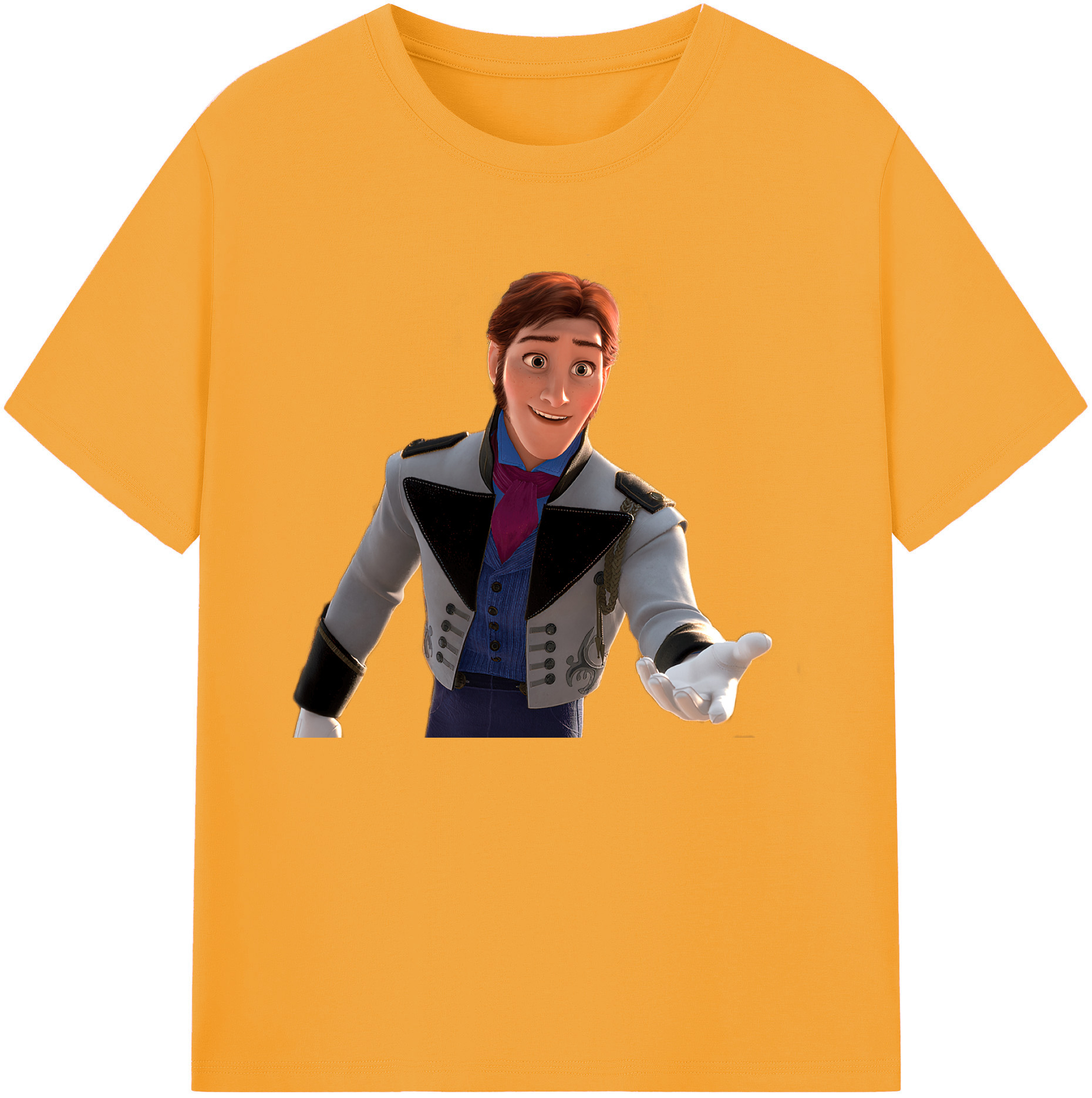 （画像用） アナと雪の女王 アンナ エルサ Frozen Anna Elsa 綿100％ メンズ半袖Tシャツ｜肌触りやわらか＆通気性