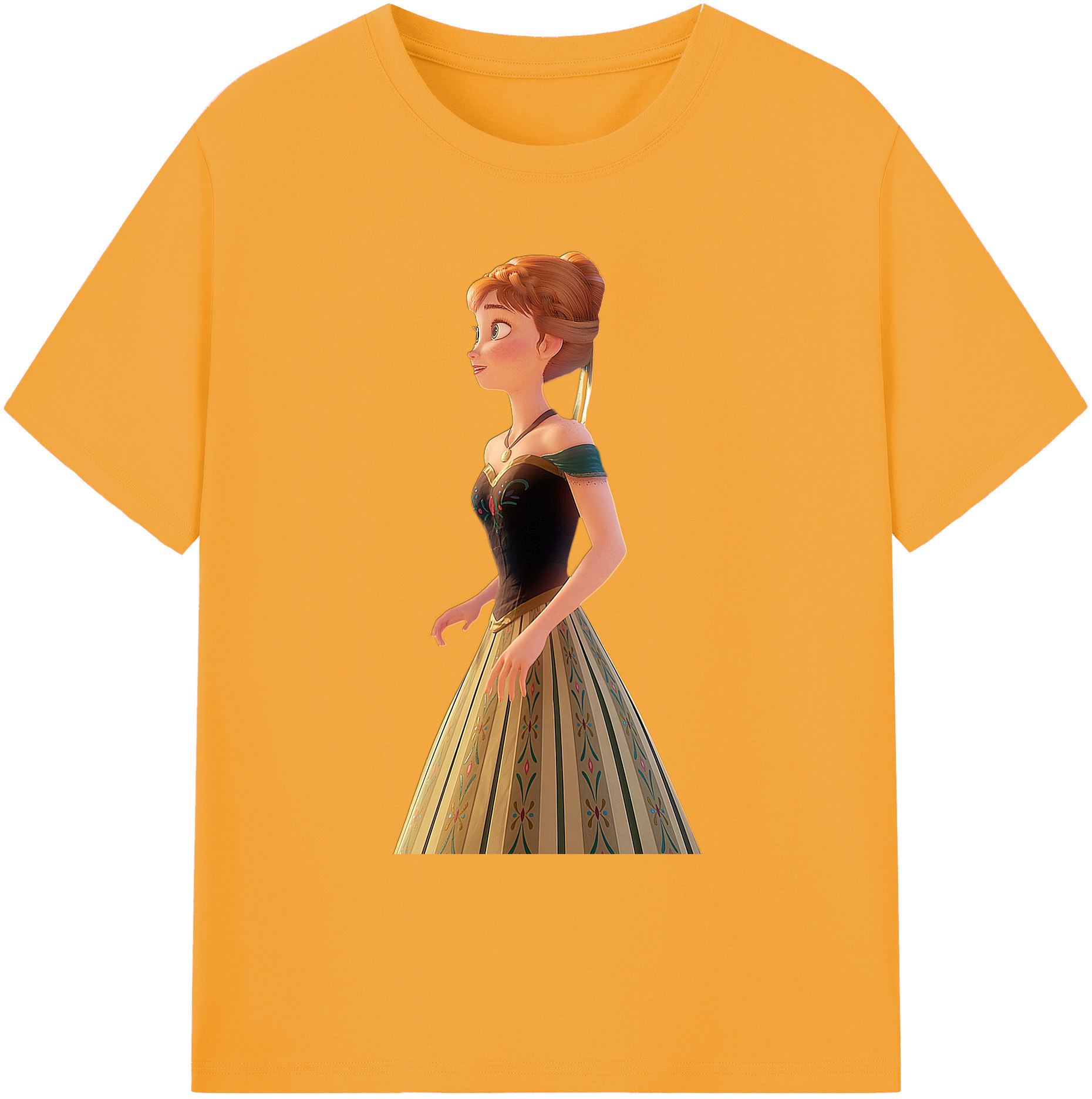 （画像用） アナと雪の女王 アンナ エルサ Frozen Anna Elsa 綿100％ メンズ半袖Tシャツ｜肌触りやわらか＆通気性