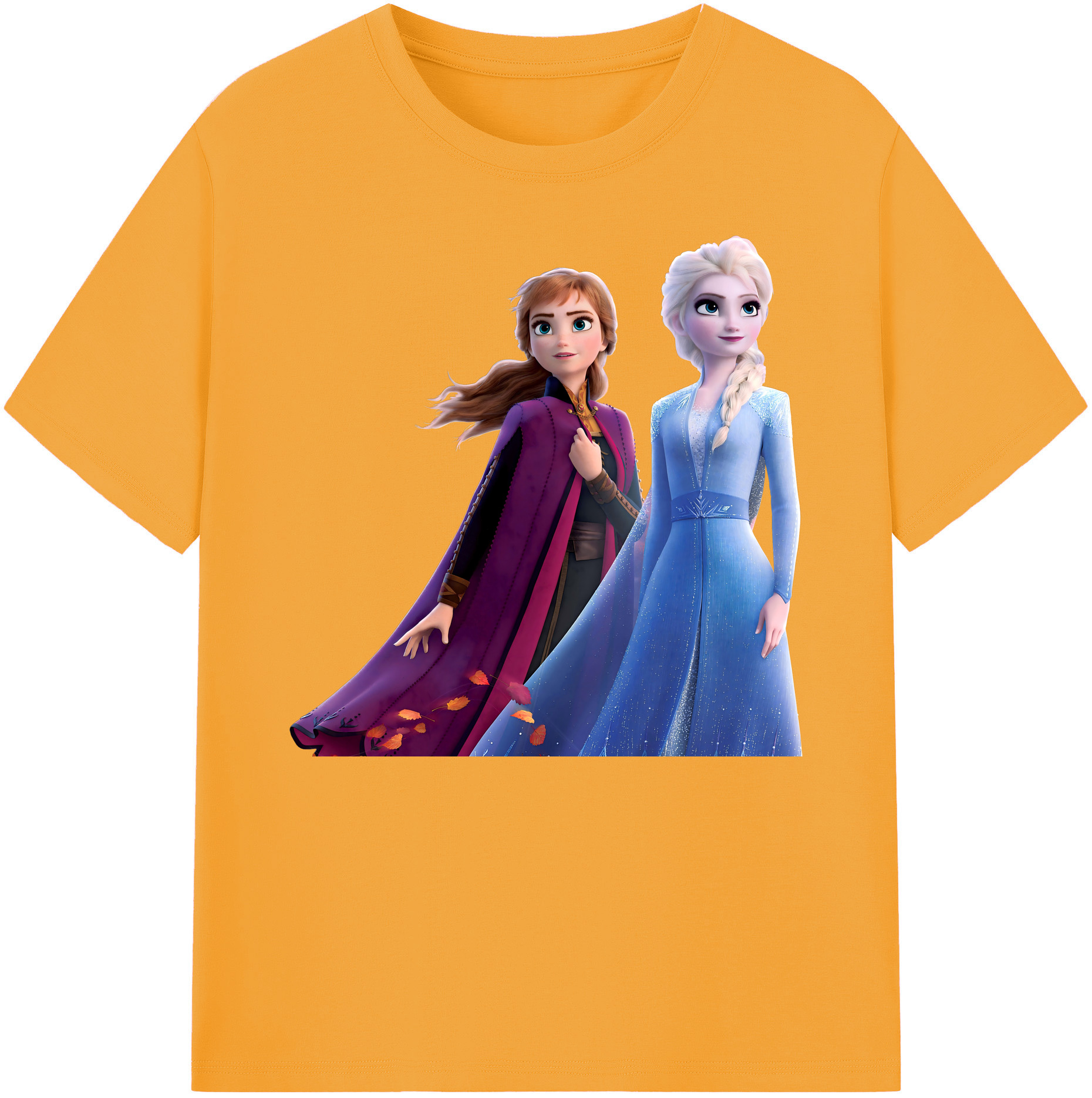 （画像用） アナと雪の女王 アンナ エルサ Frozen Anna Elsa 綿100％ メンズ半袖Tシャツ｜肌触りやわらか＆通気性