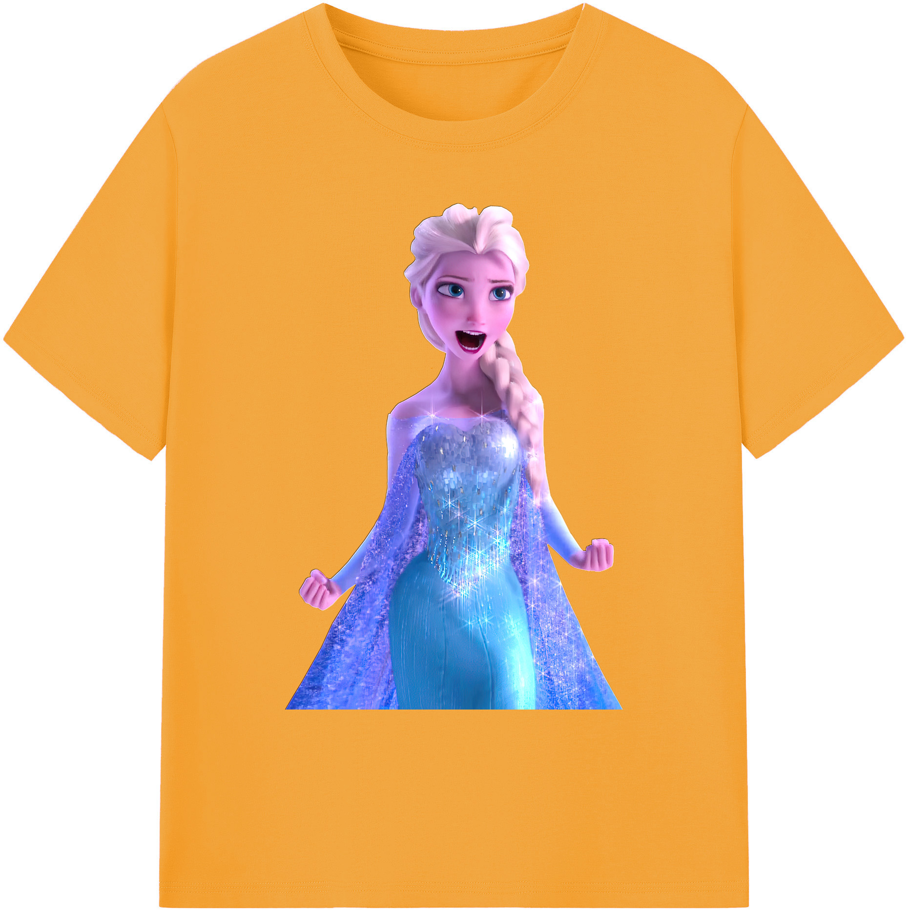 （画像用） アナと雪の女王 アンナ エルサ Frozen Anna Elsa 綿100％ メンズ半袖Tシャツ｜肌触りやわらか＆通気性