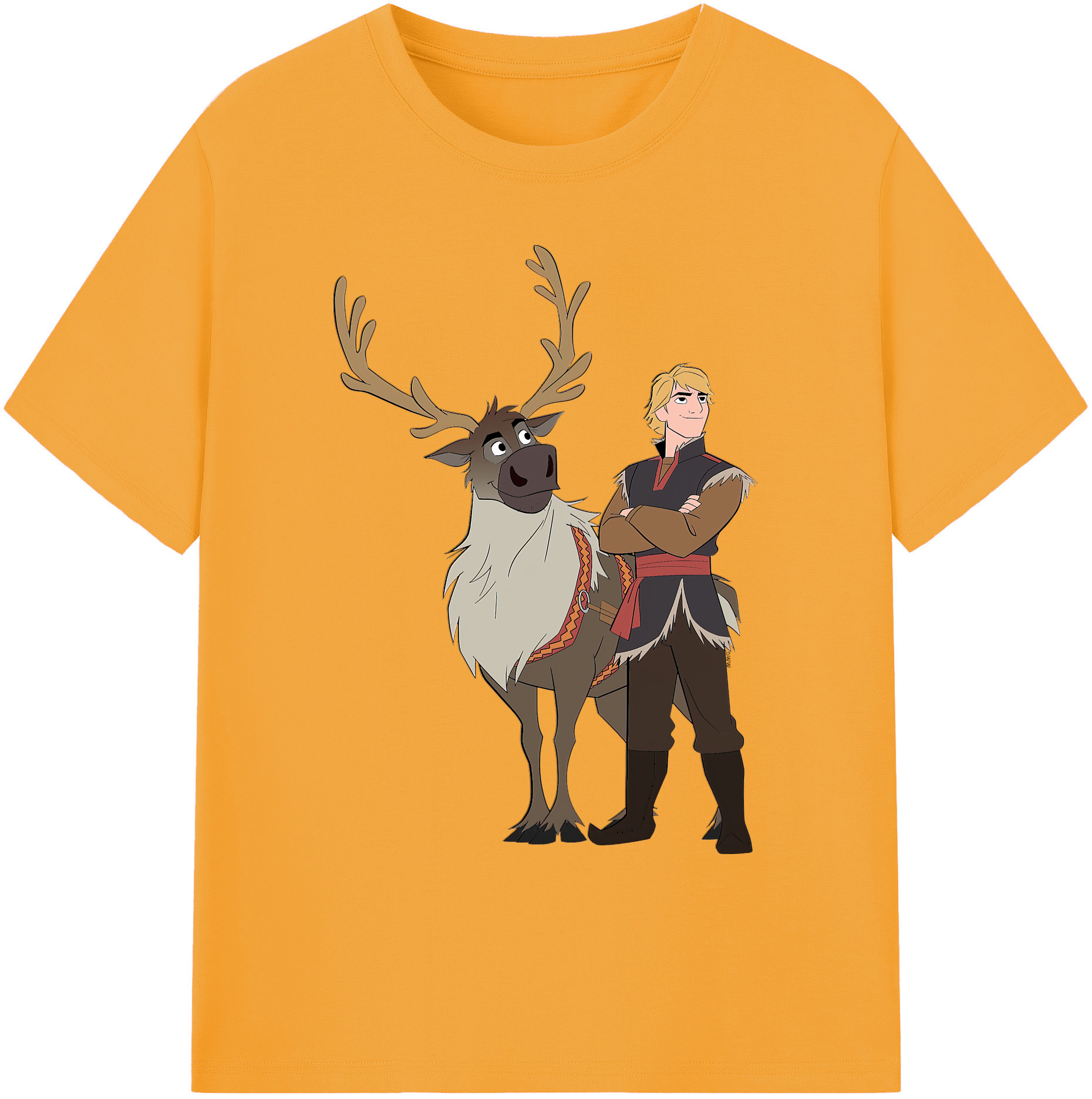 （画像用） アナと雪の女王 アンナ エルサ Frozen Anna Elsa 綿100％ メンズ半袖Tシャツ｜肌触りやわらか＆通気性
