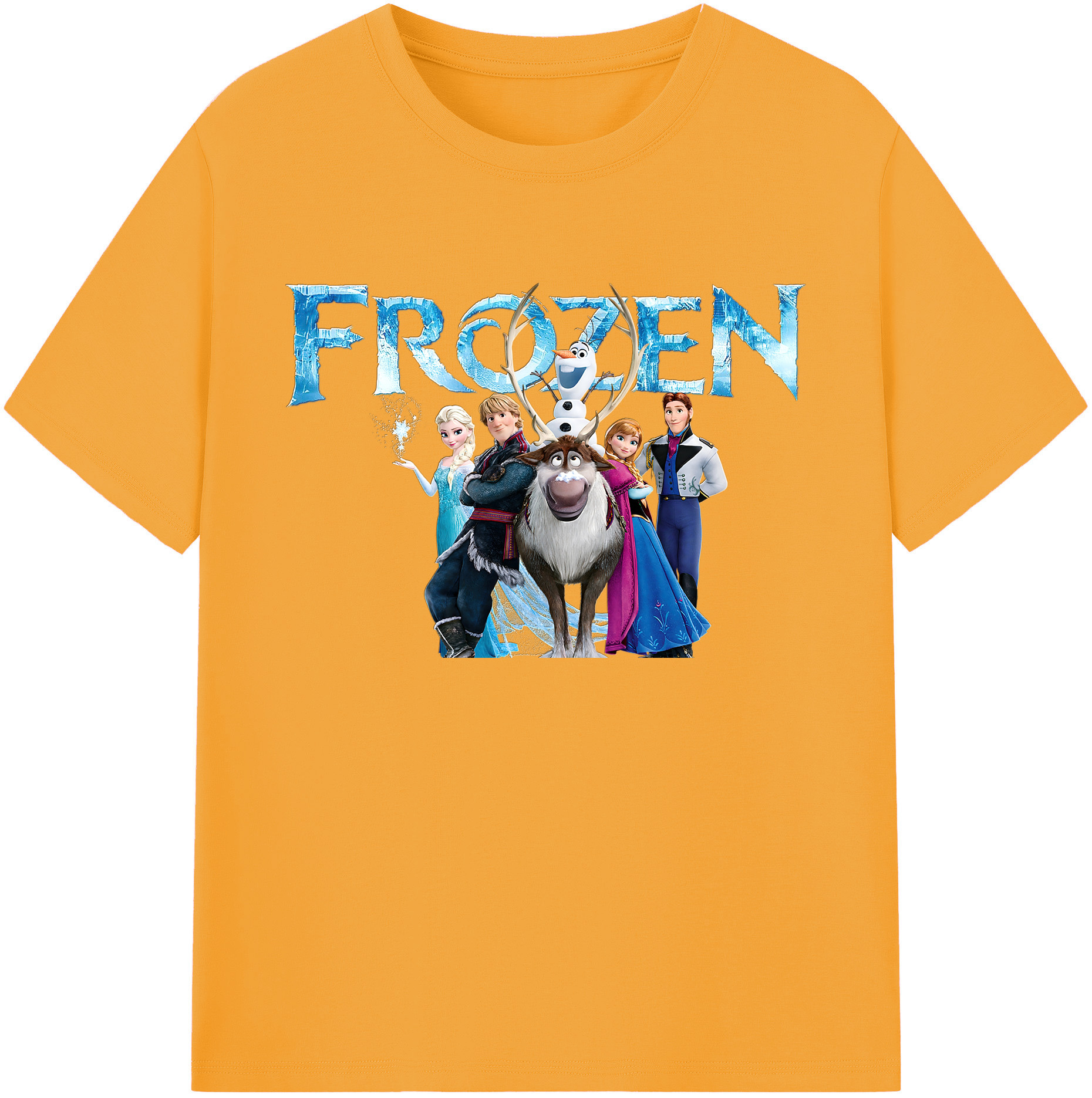 （画像用） アナと雪の女王 アンナ エルサ Frozen Anna Elsa 綿100％ メンズ半袖Tシャツ｜肌触りやわらか＆通気性