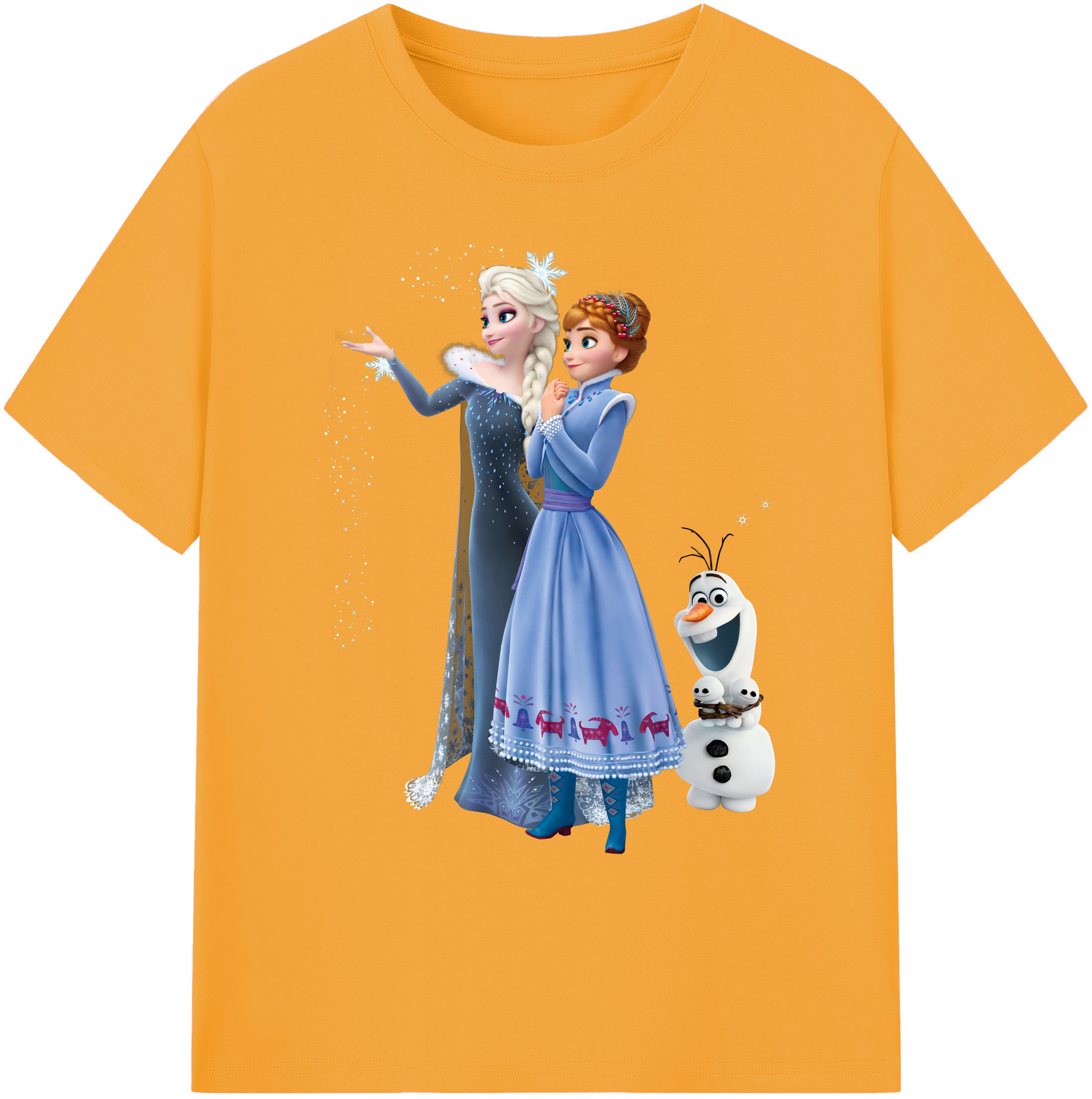 （画像用） アナと雪の女王 アンナ エルサ Frozen Anna Elsa 綿100％ メンズ半袖Tシャツ｜肌触りやわらか＆通気性