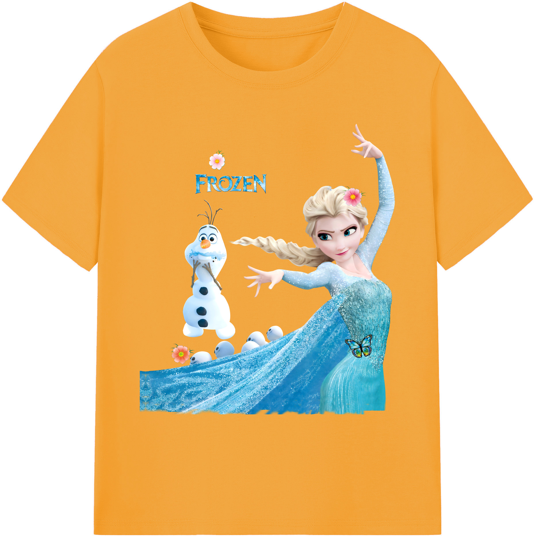（画像用） アナと雪の女王 アンナ エルサ Frozen Anna Elsa 綿100％ メンズ半袖Tシャツ｜肌触りやわらか＆通気性