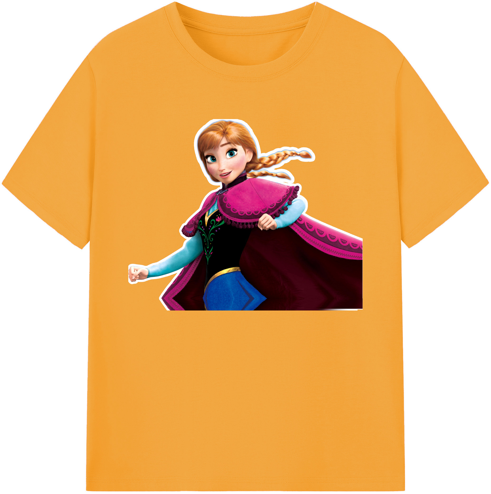 （画像用） アナと雪の女王 アンナ エルサ Frozen Anna Elsa 綿100％ メンズ半袖Tシャツ｜肌触りやわらか＆通気性