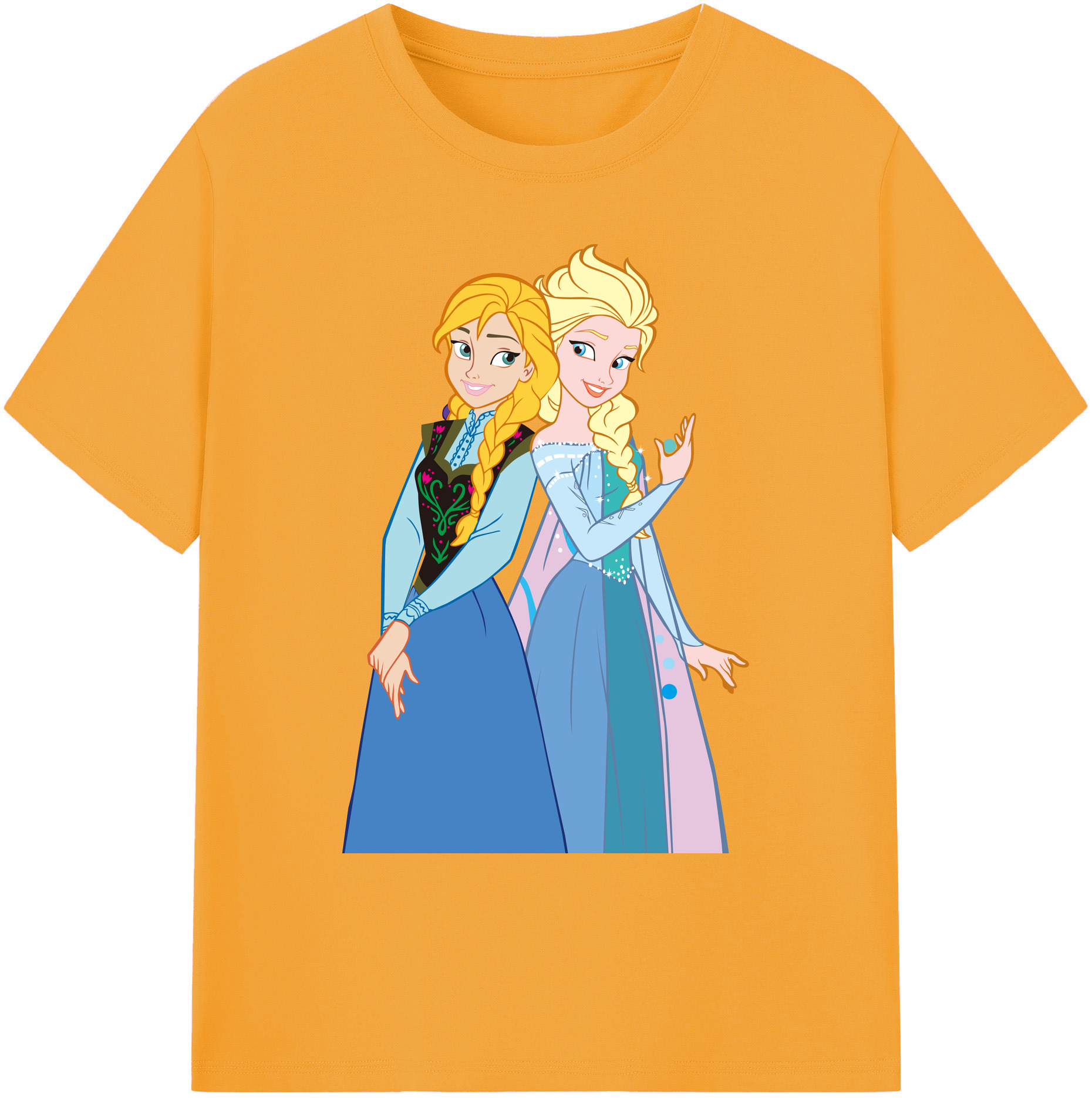 （画像用） アナと雪の女王 アンナ エルサ Frozen Anna Elsa 綿100％ メンズ半袖Tシャツ｜肌触りやわらか＆通気性
