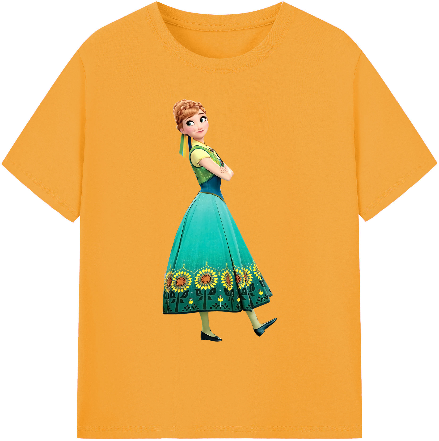 （画像用） アナと雪の女王 アンナ エルサ Frozen Anna Elsa 綿100％ メンズ半袖Tシャツ｜肌触りやわらか＆通気性
