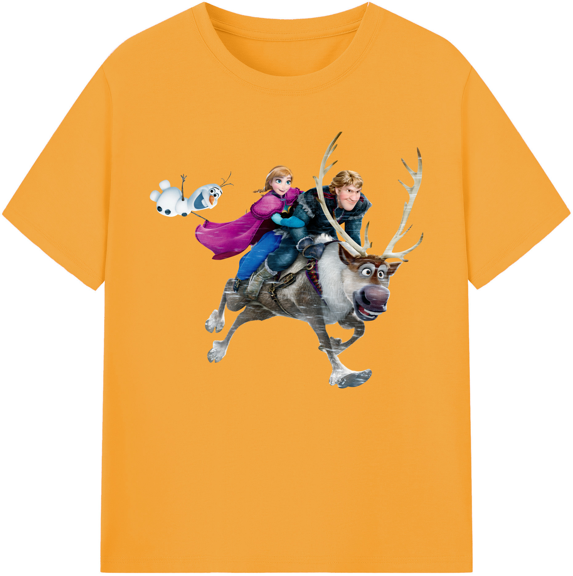 （画像用） アナと雪の女王 アンナ エルサ Frozen Anna Elsa 綿100％ メンズ半袖Tシャツ｜肌触りやわらか＆通気性